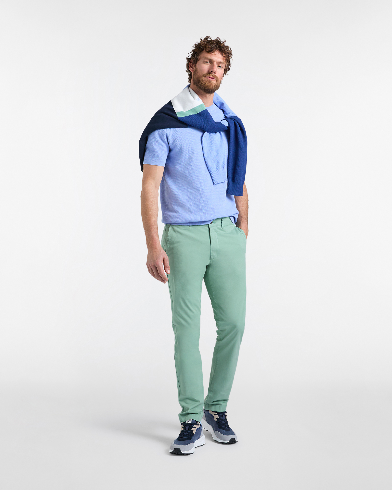 Chino Uomo in Light Twill Narrow Fit, Verde chiaro, large image number 3