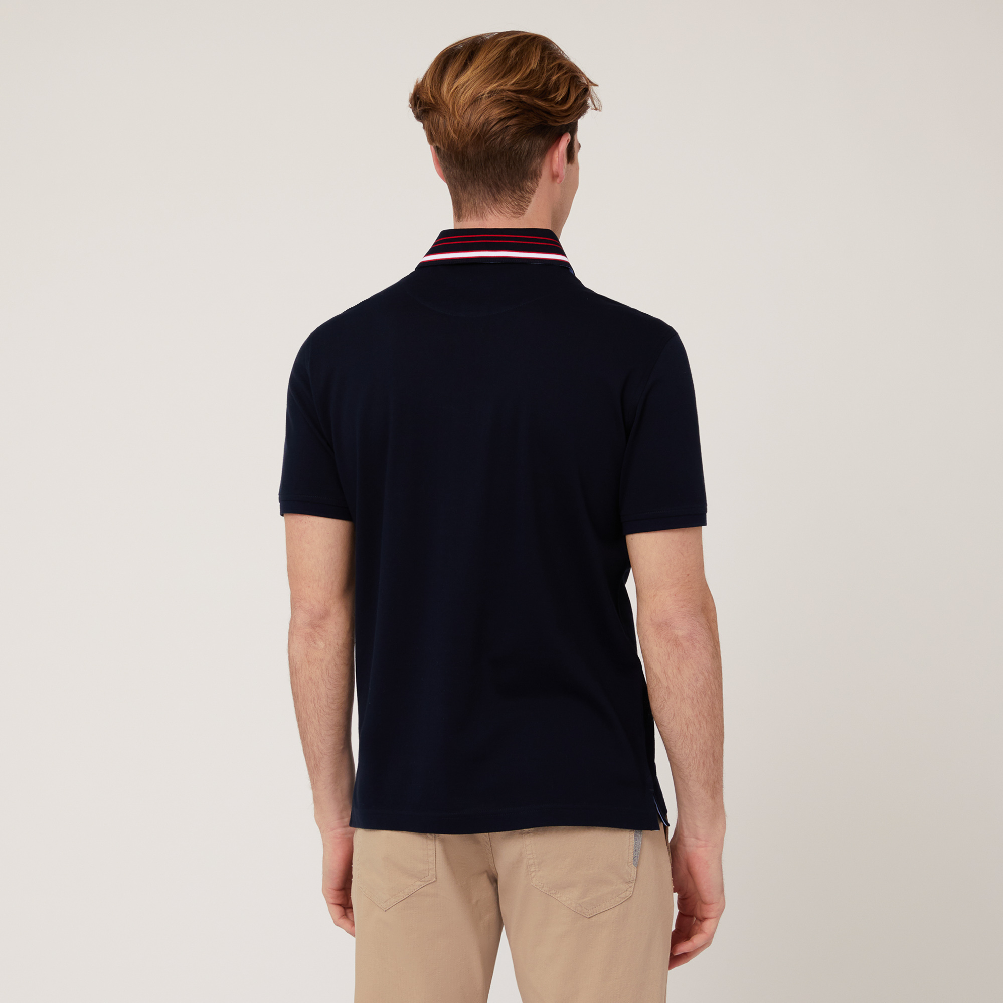 Vietri Polo Shirt with Ribbed Collar, Blue, large image number 1