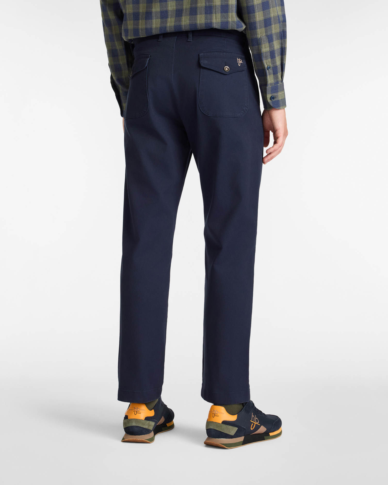 Pantaloni Cargo Carrot Fit in Cotone Stretch, Blu Scuro, large image number 1