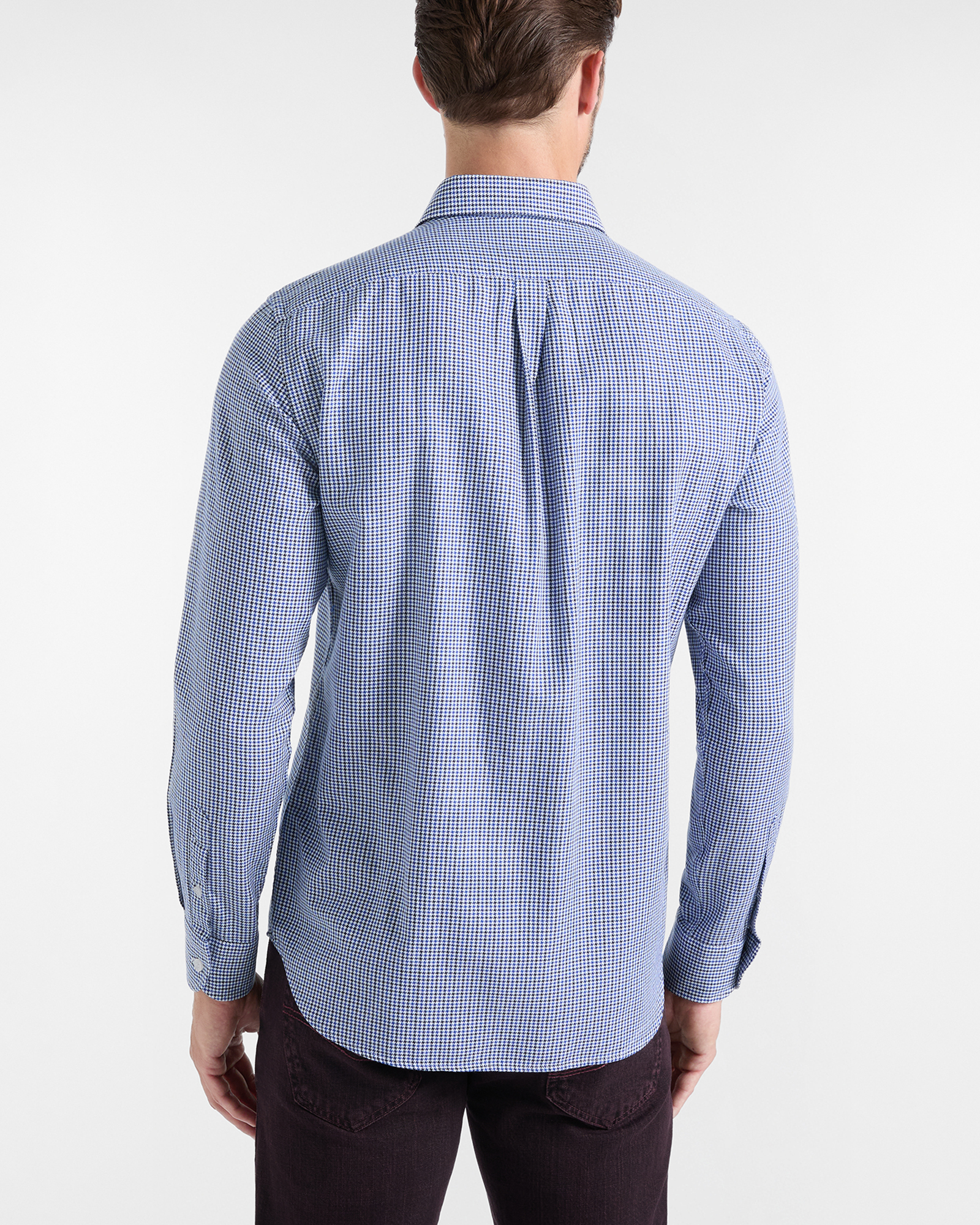 Men's regular-fit textured houndstooth shirt, NAVY BLUE, large image number 2