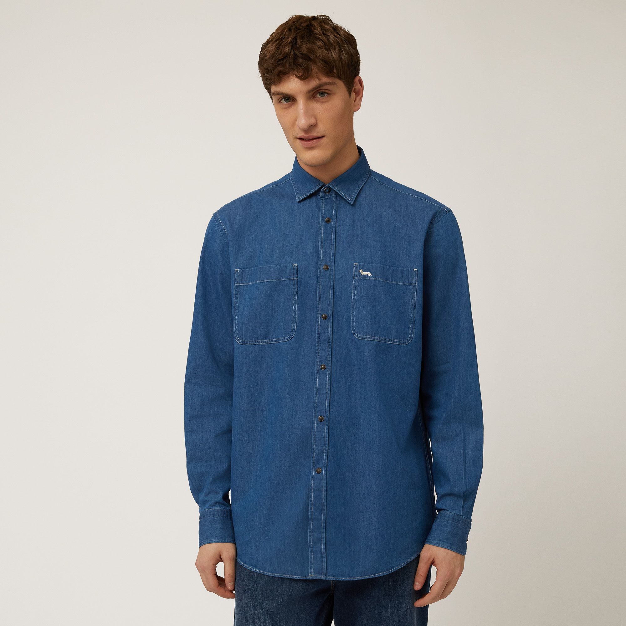 Camicia In Denim Con Bassotto