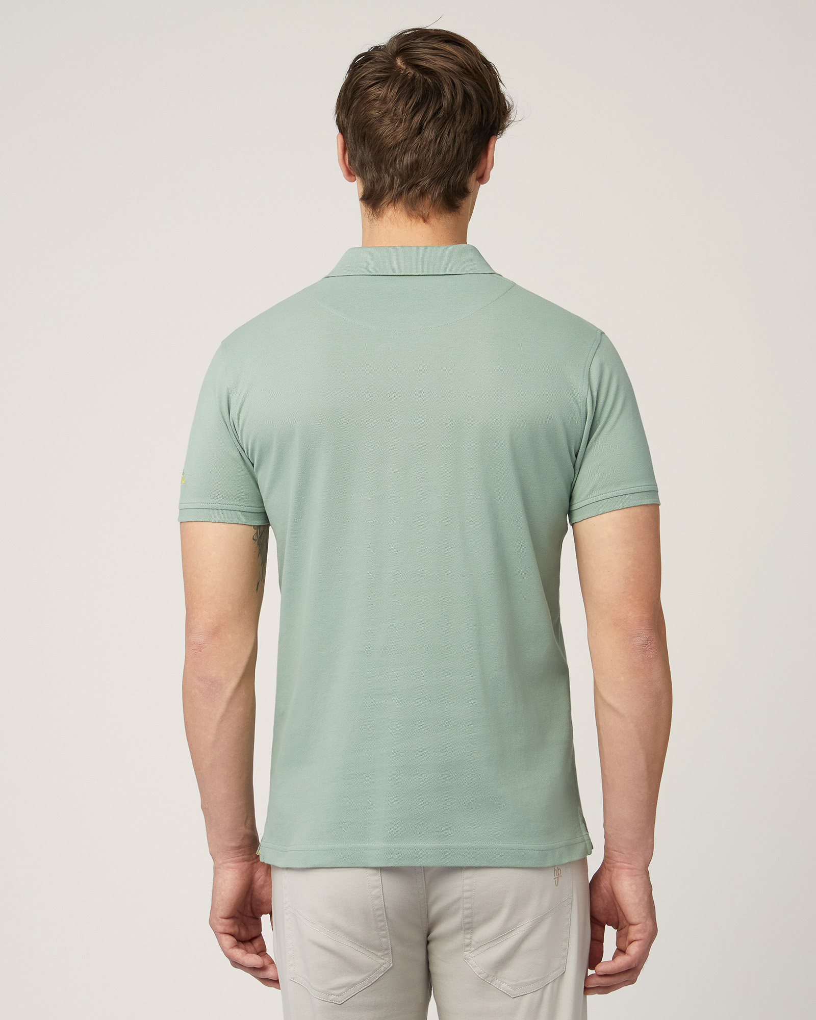 Narrow-Fit Cotton Polo, Moss Green, large image number 1