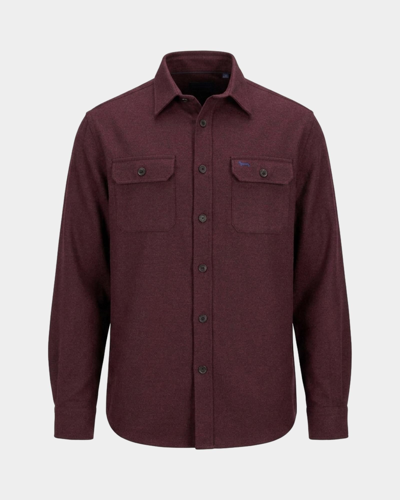 Men's oversized flannel overshirt, DARK PURPLE, large