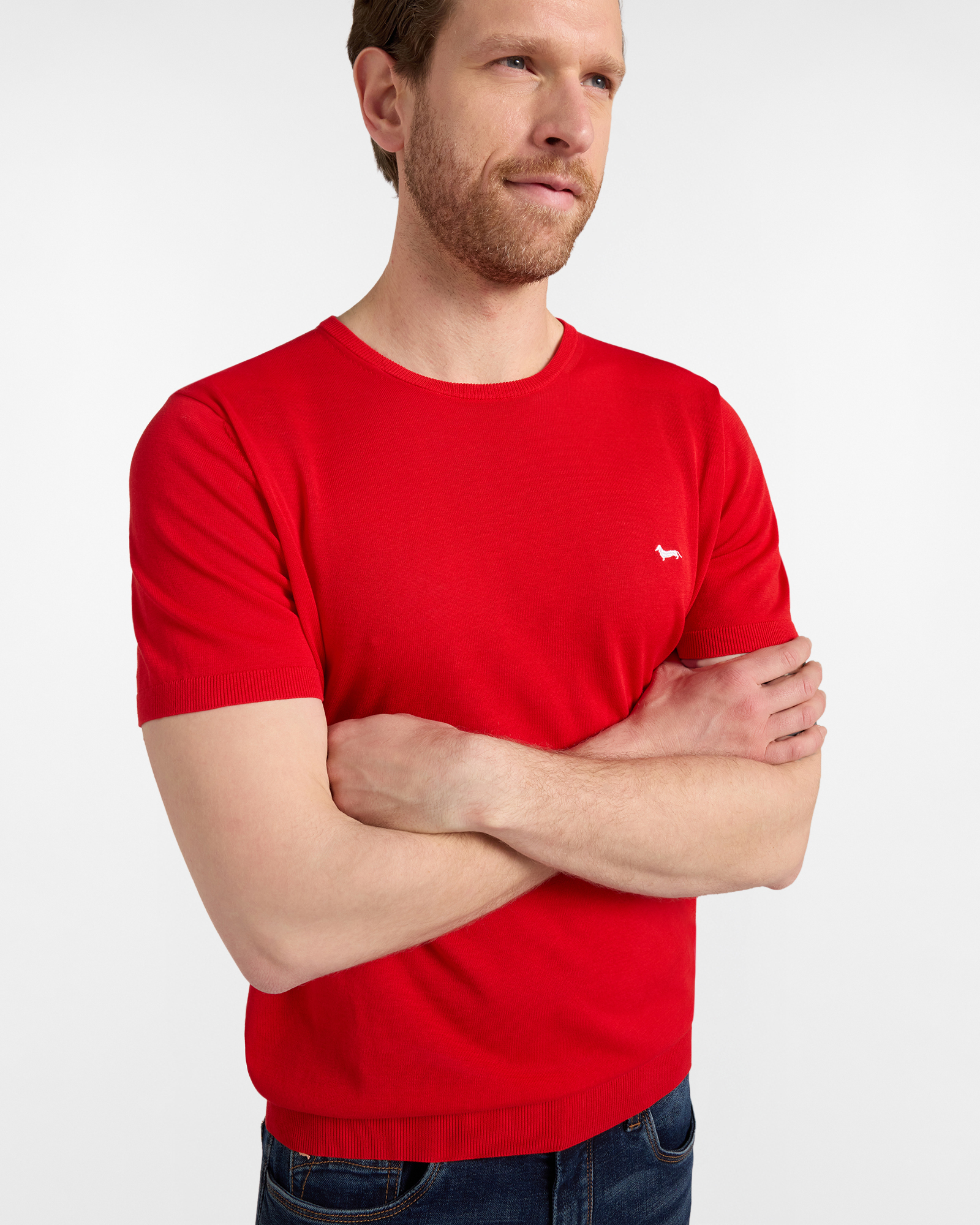 Knit T-shirt, Red, large image number 2
