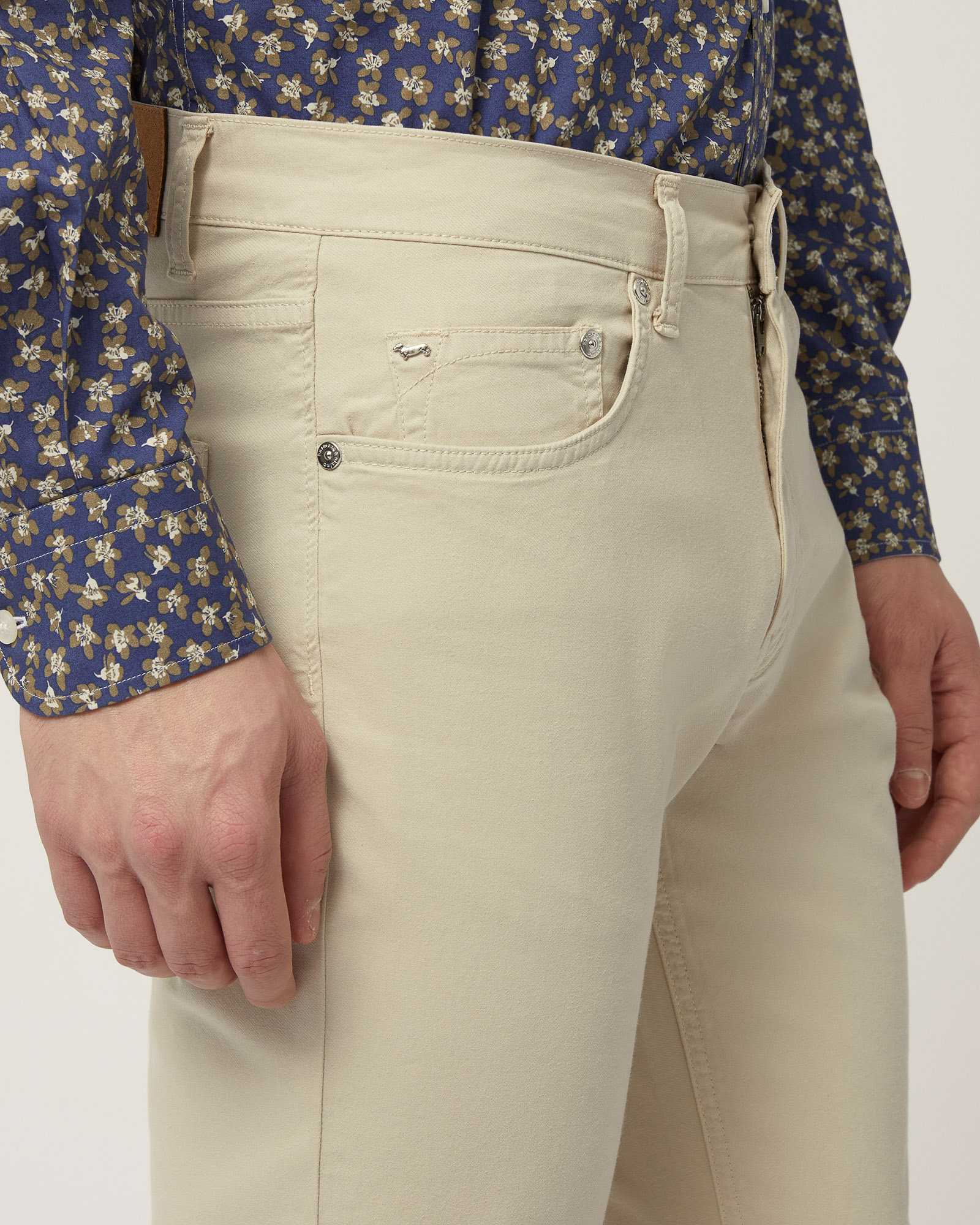 Narrow Five-Pocket Pants, Beige, large image number 2