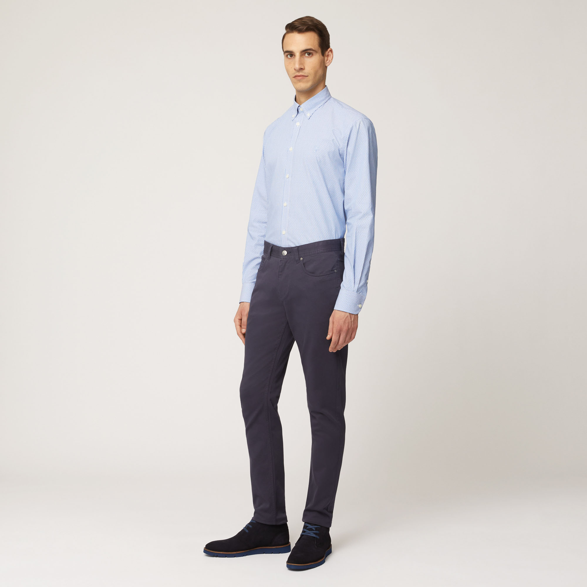 Pantalone Cinque Tasche Narrow Fit, Light Blue, large image number 3