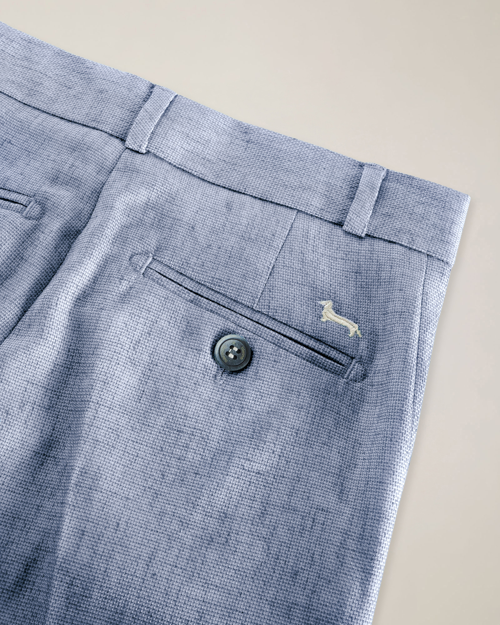 Slant pocket trousers with logo embroidery, Sky Blue, large image number 2