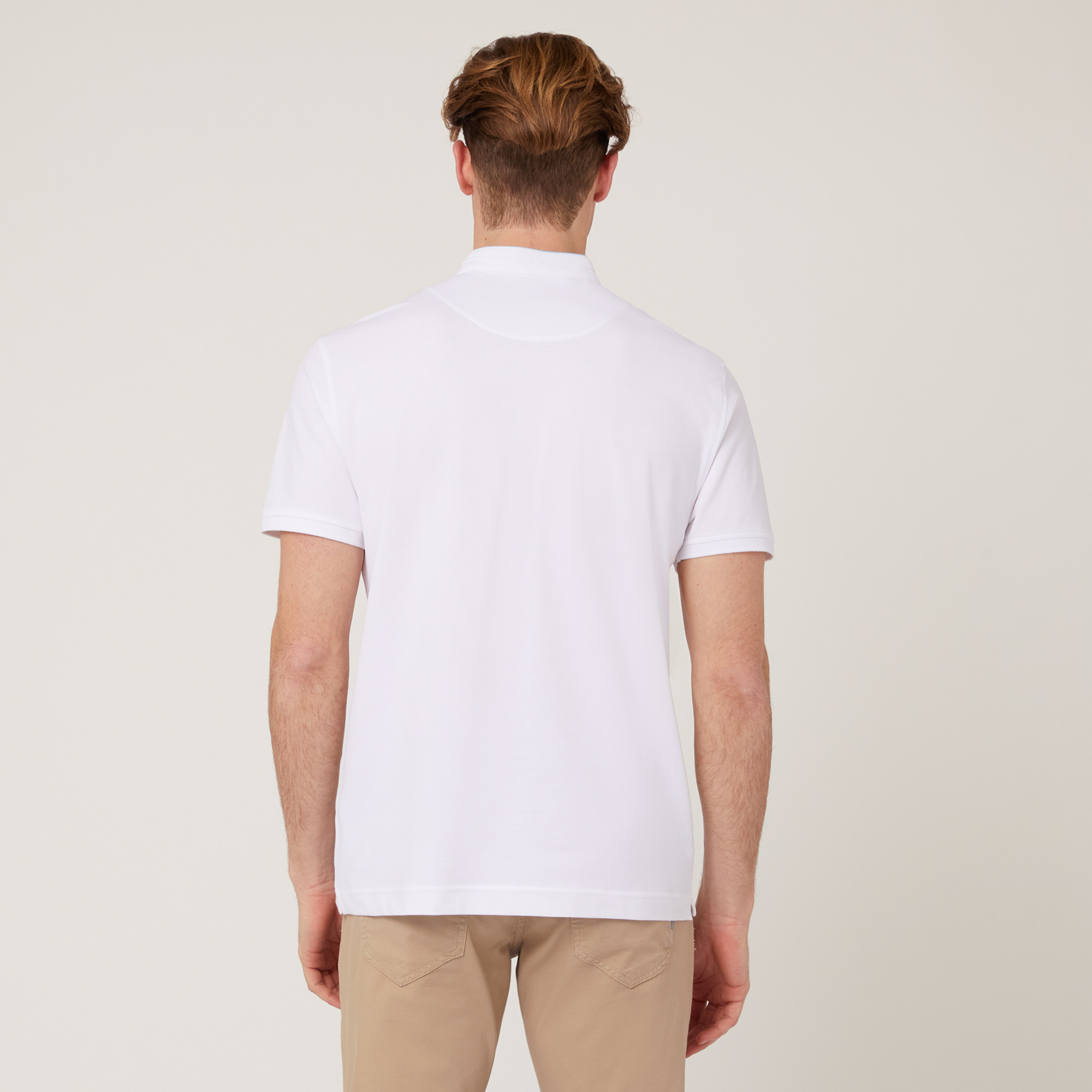 Polo with Mandarin Collar, White, large image number 1