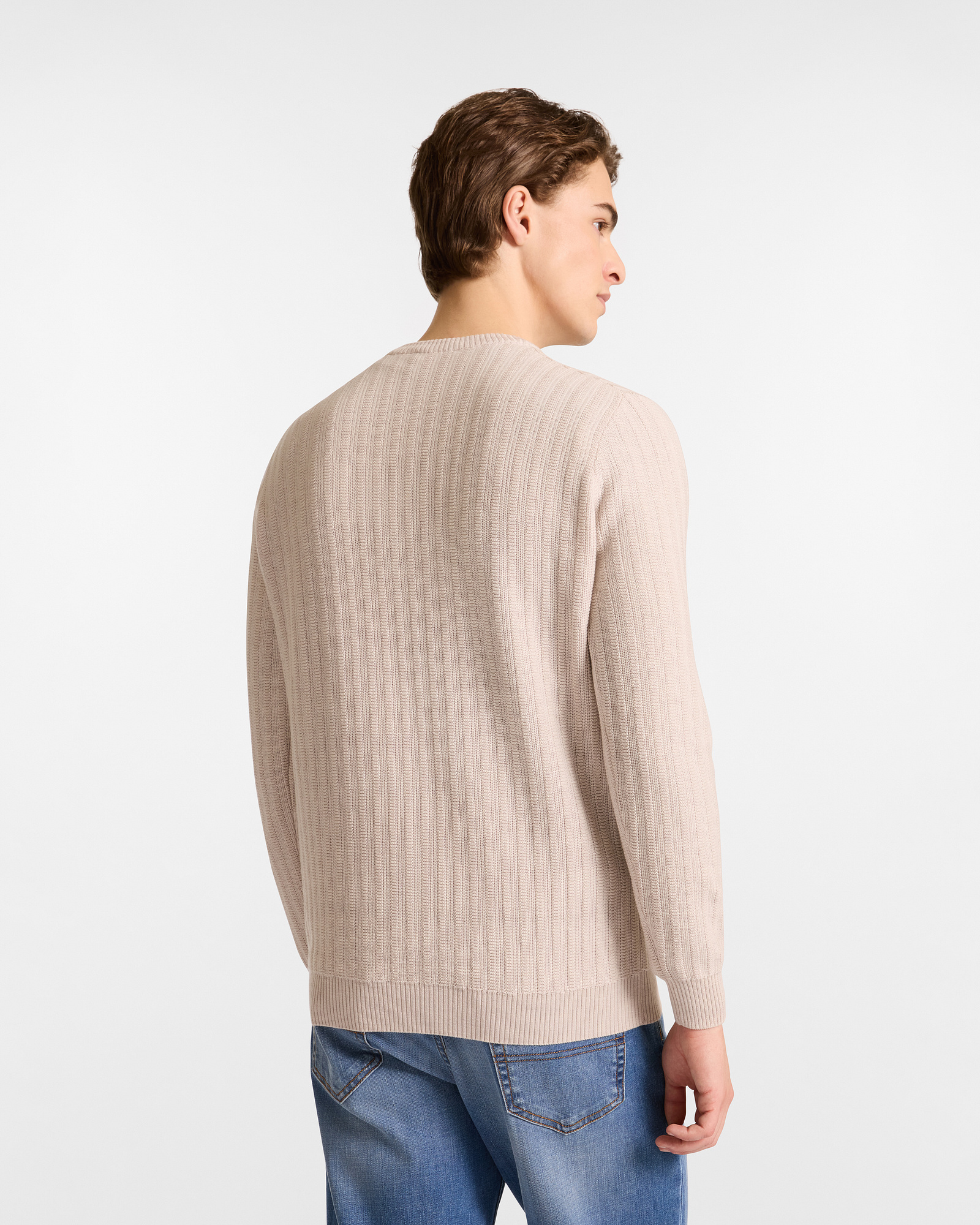 Pullover In Lana A Coste, Beige, large image number 2