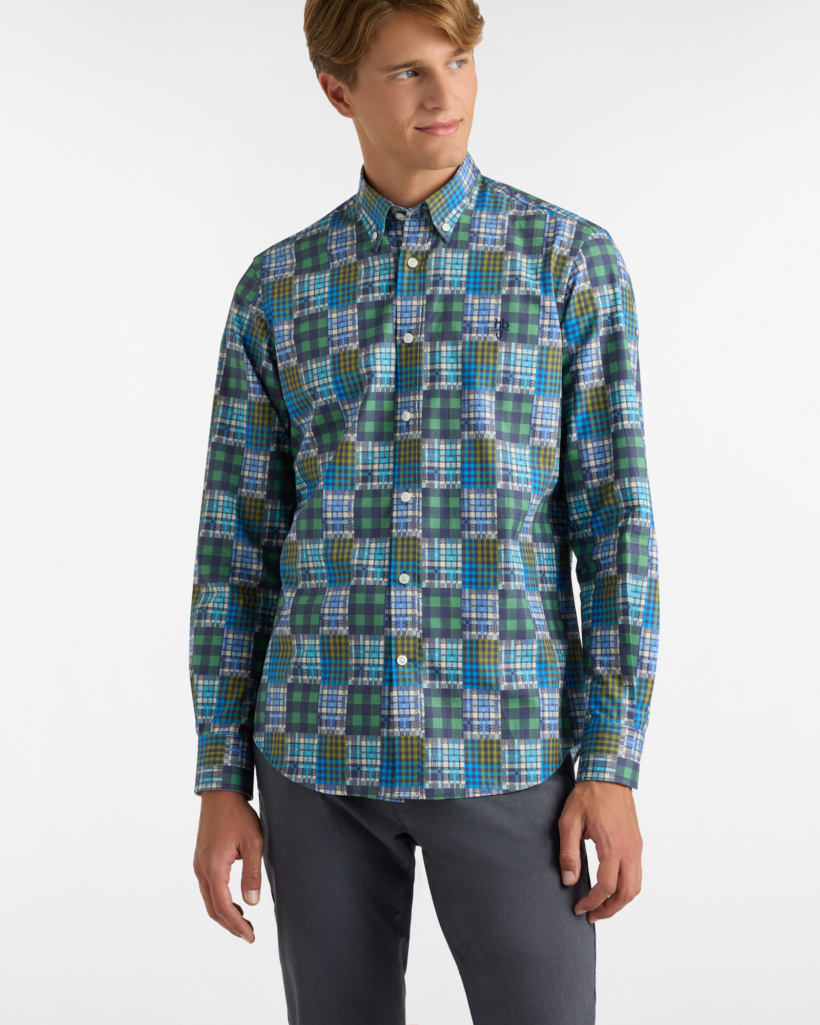 Camicia con fantasia effetto patchwork