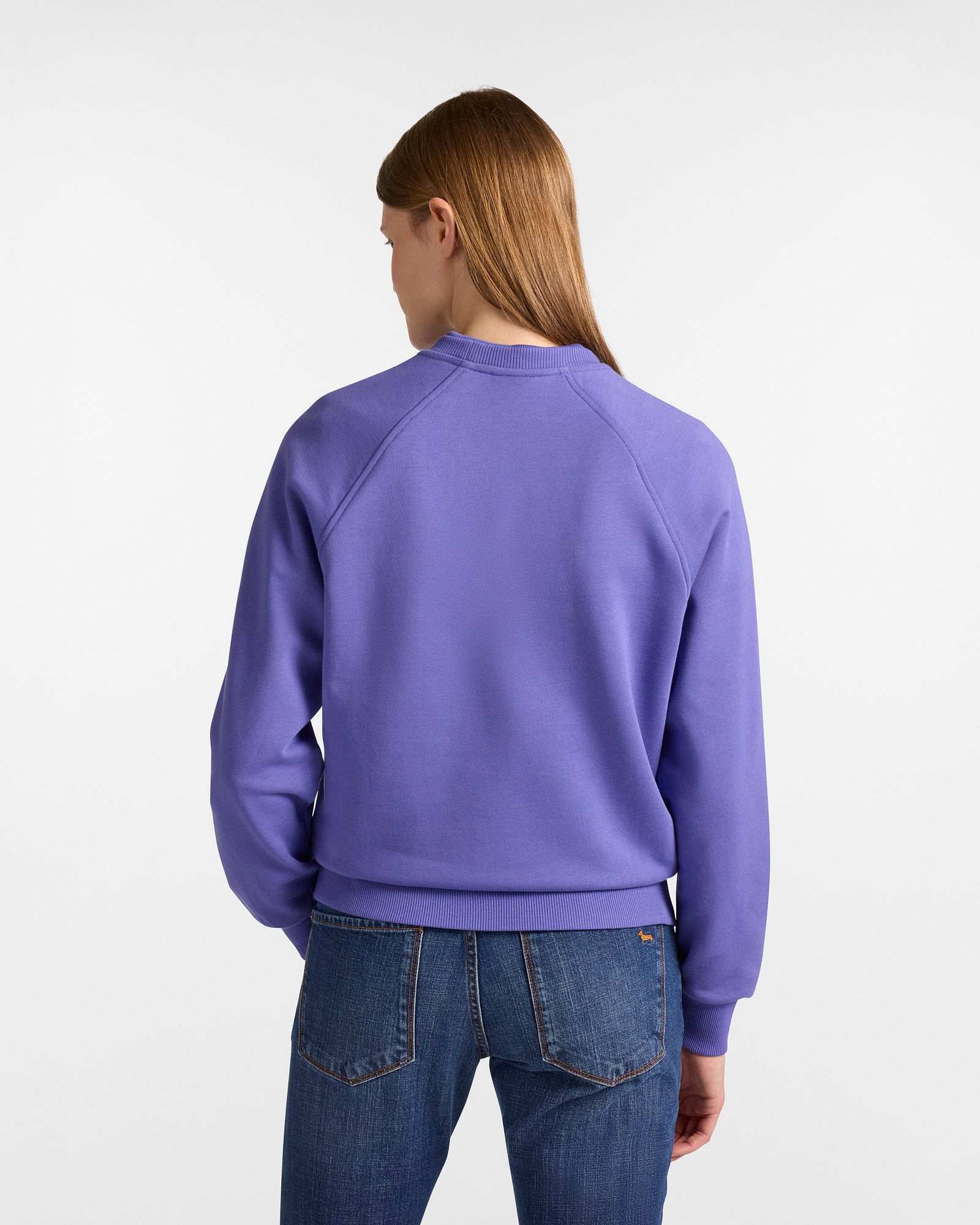Cotton Sweatshirt with Contrast Logo, Hydrangea Purple, large image number 1