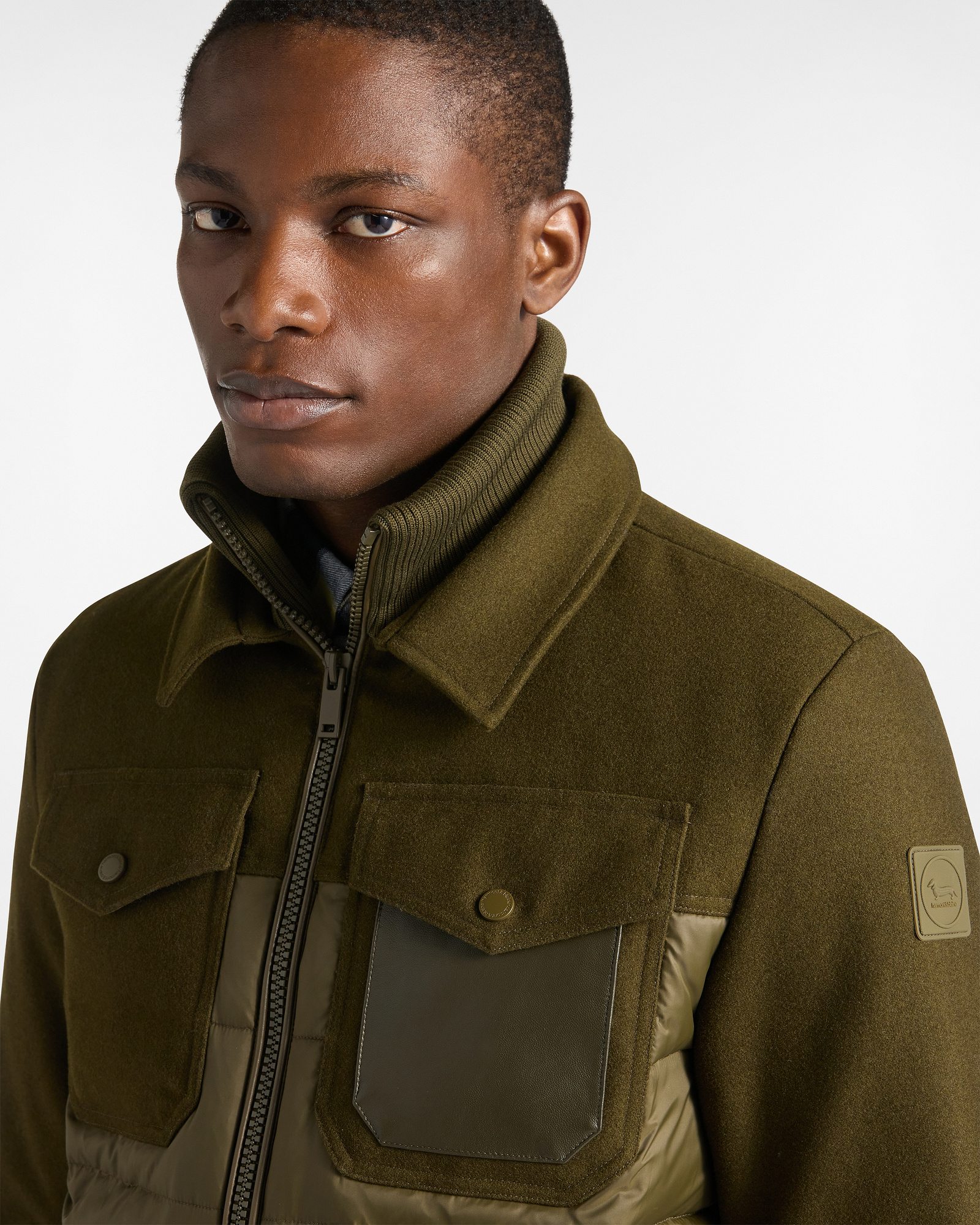 Chaqueta de Lana y Nailon, Verde, large image number 2
