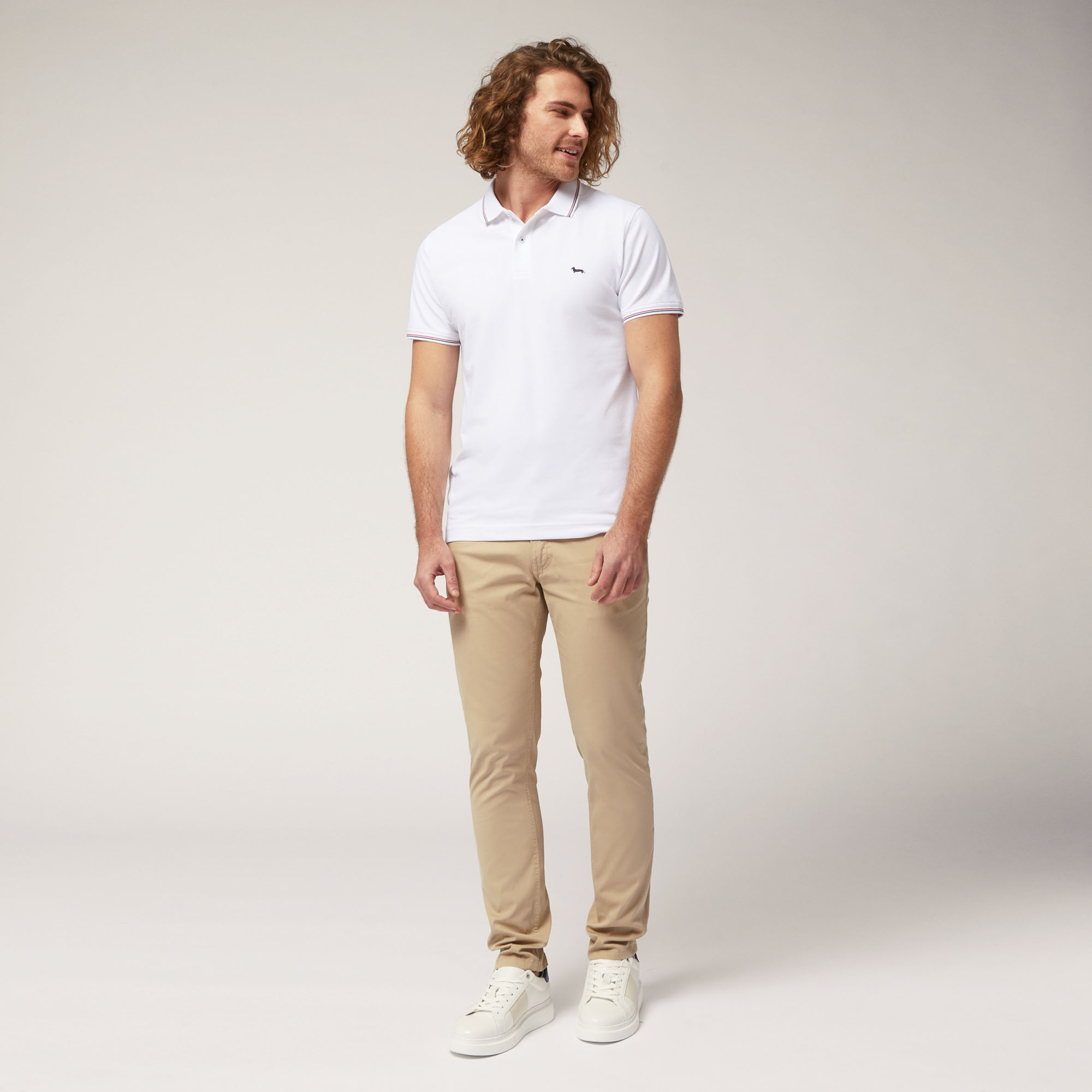 Polo with Striped Details, White, large image number 3