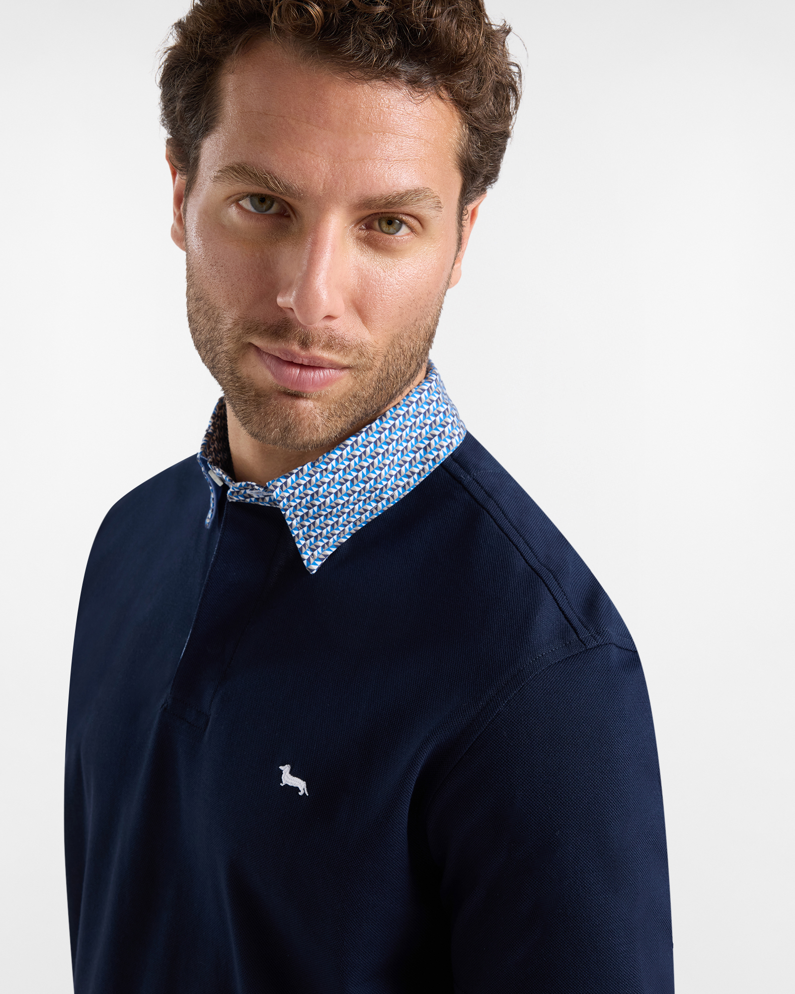 Men's regular fit piqu&eacute; Vietri polo shirt, Blue, large image number 2