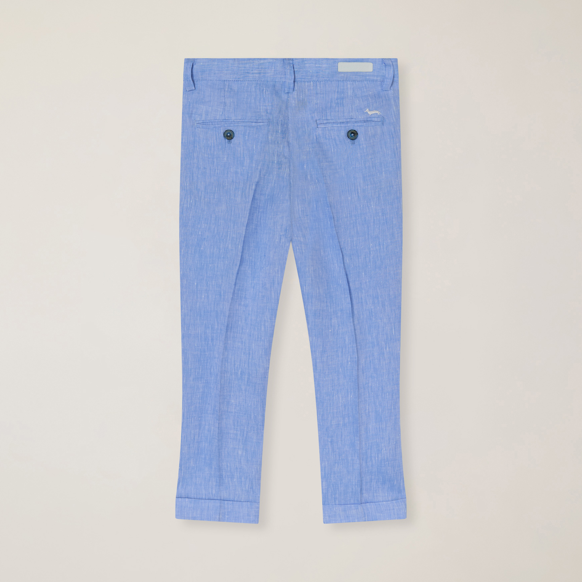 Linen pants with slash pocket, Light Blue, large image number 1