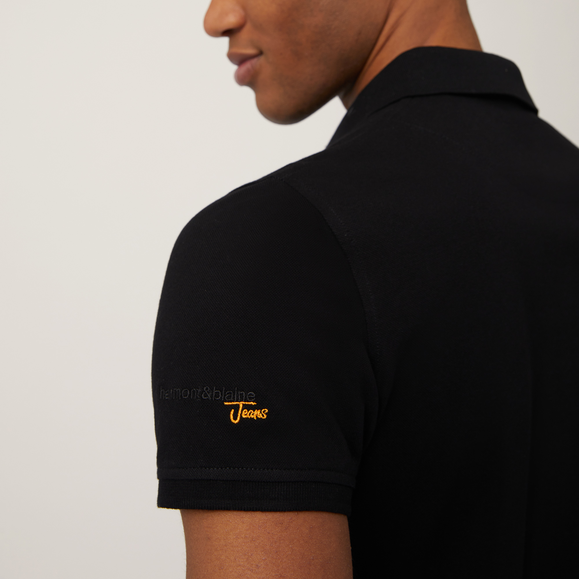 Polo In Cotone Narrow Fit, Nero, large image number 2