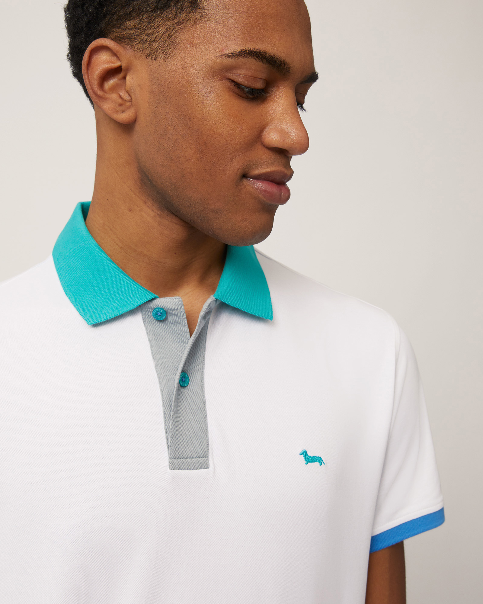 Poloshirt mit Color-Block-Details, Weiß, large image number 2