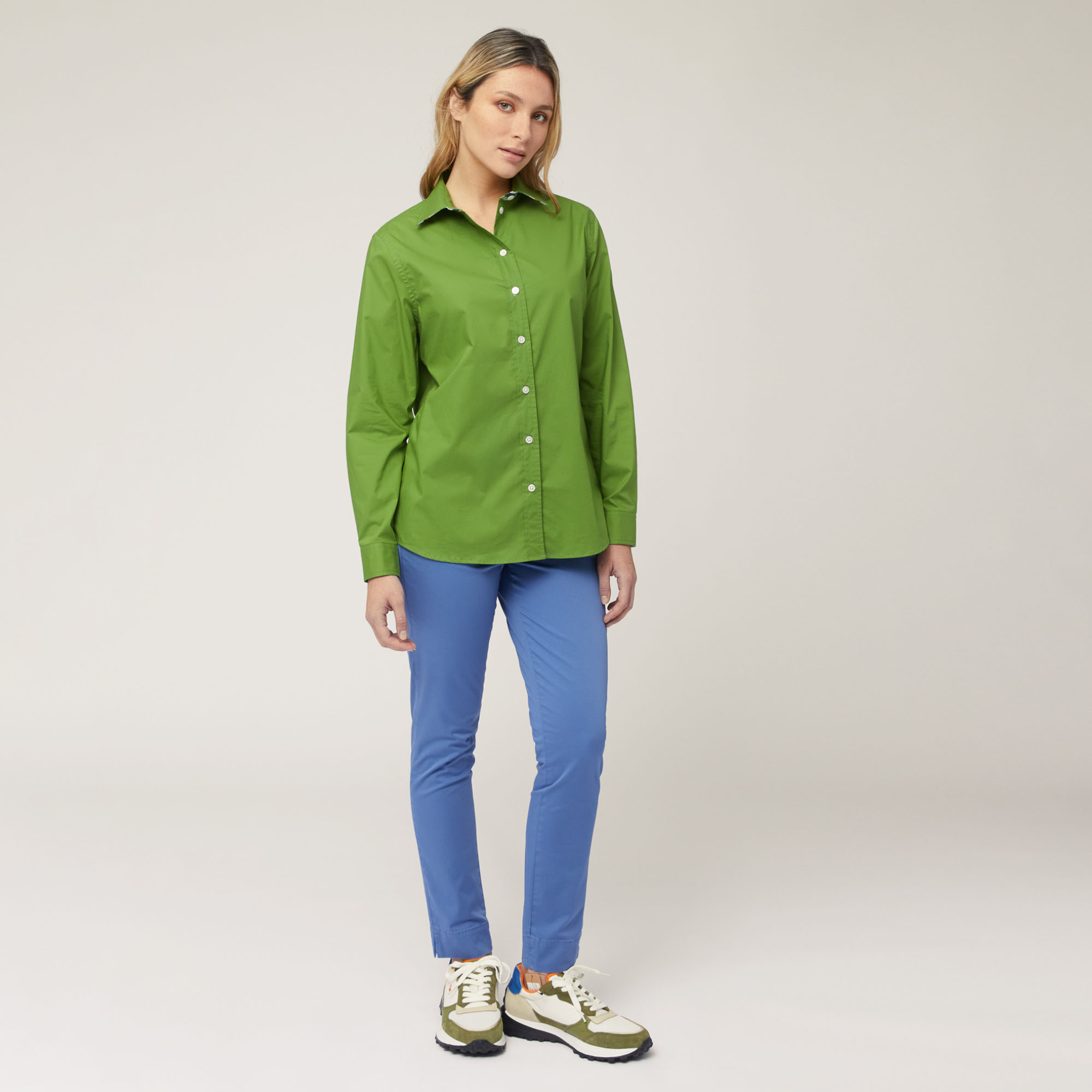 Shirt with Contrasting Inner Detail, Green, large image number 3