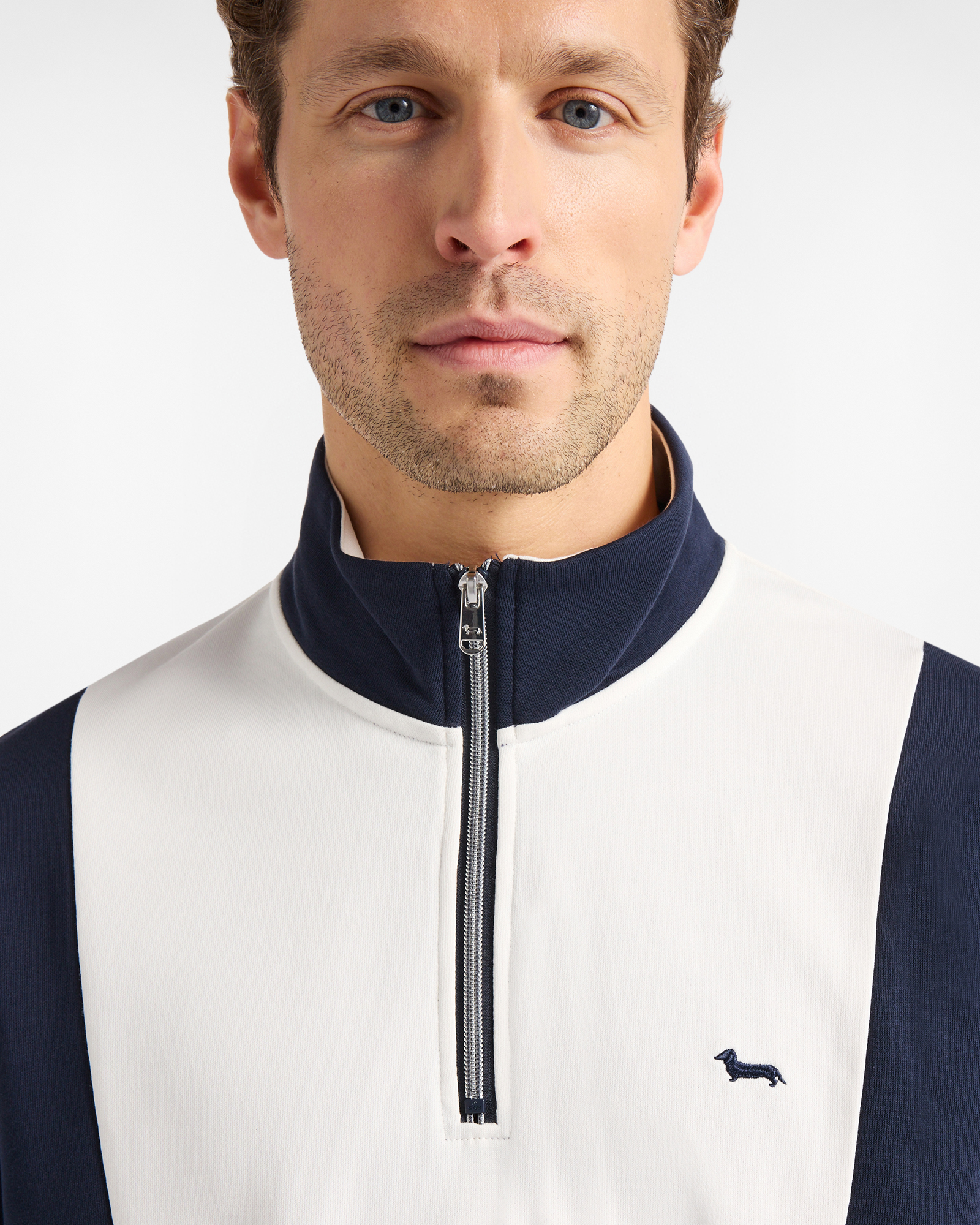 Half-zip color block sweatshirt, White, large image number 2