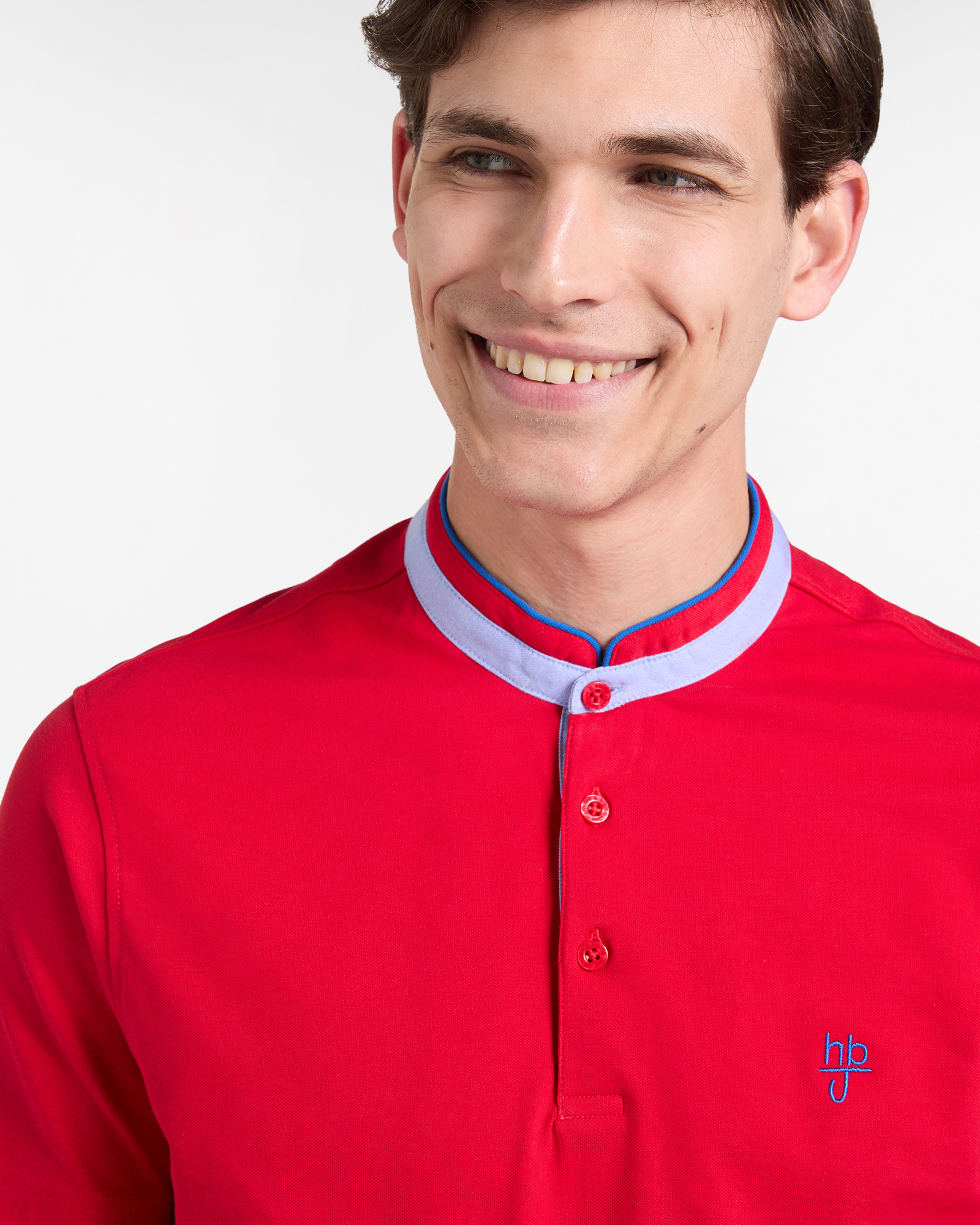 Polo uomo narrow  fit collo coreano , Rosso, large image number 2
