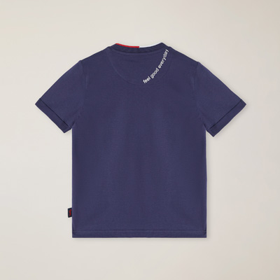 T-Shirt Cotone Organico Con Stampa Bassotto, Blu Chiaro, large image number 1