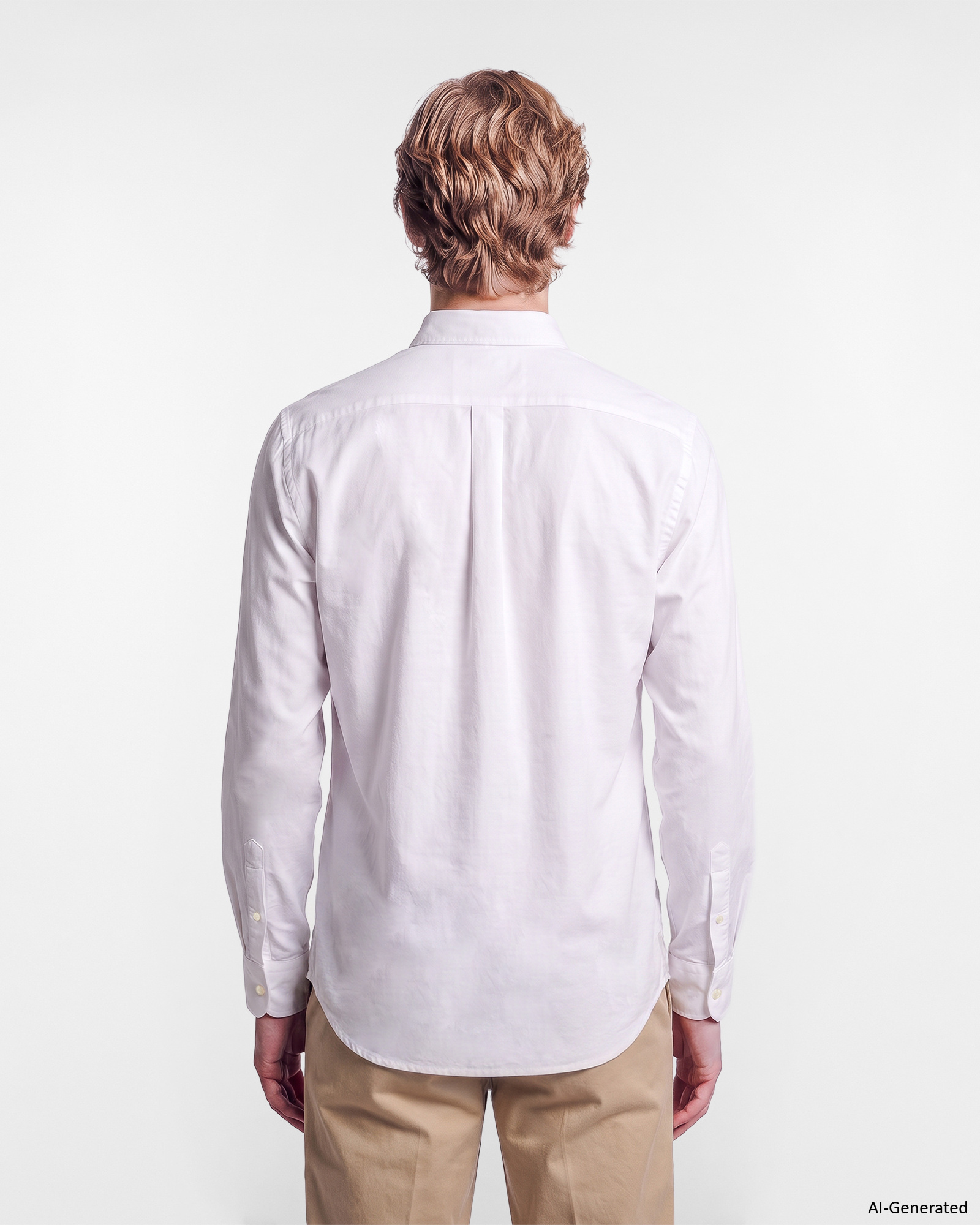 Men's regular-fit yarn-dyed Oxford shirt, WHITE, large