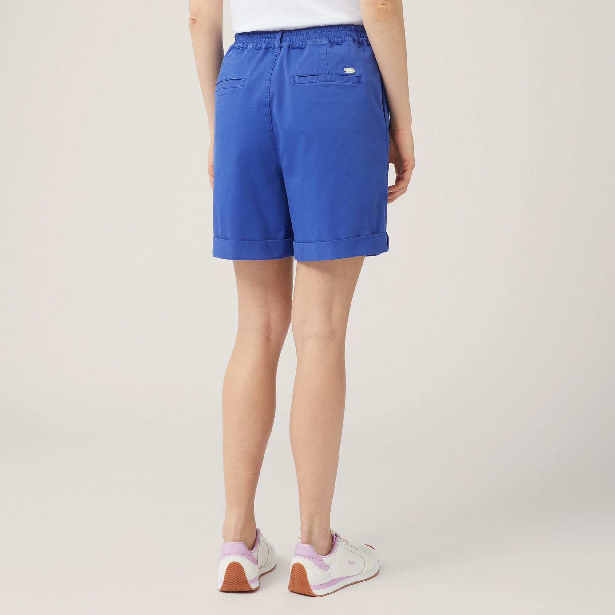 Bermuda Shorts with Elasticated Back, Blue, large image number 1