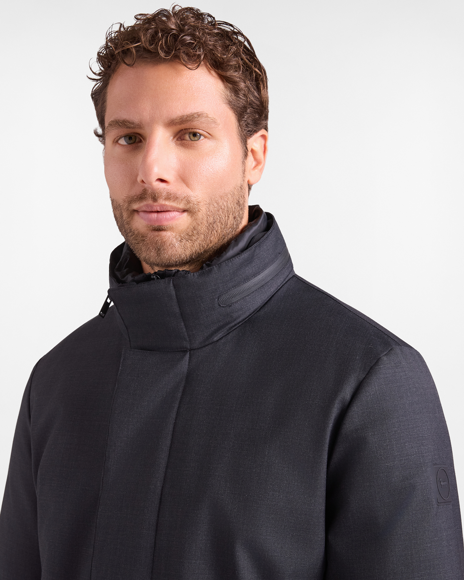 Men&rsquo;s Technical Wool Blend Field Jacket, ANTHRACITE, large