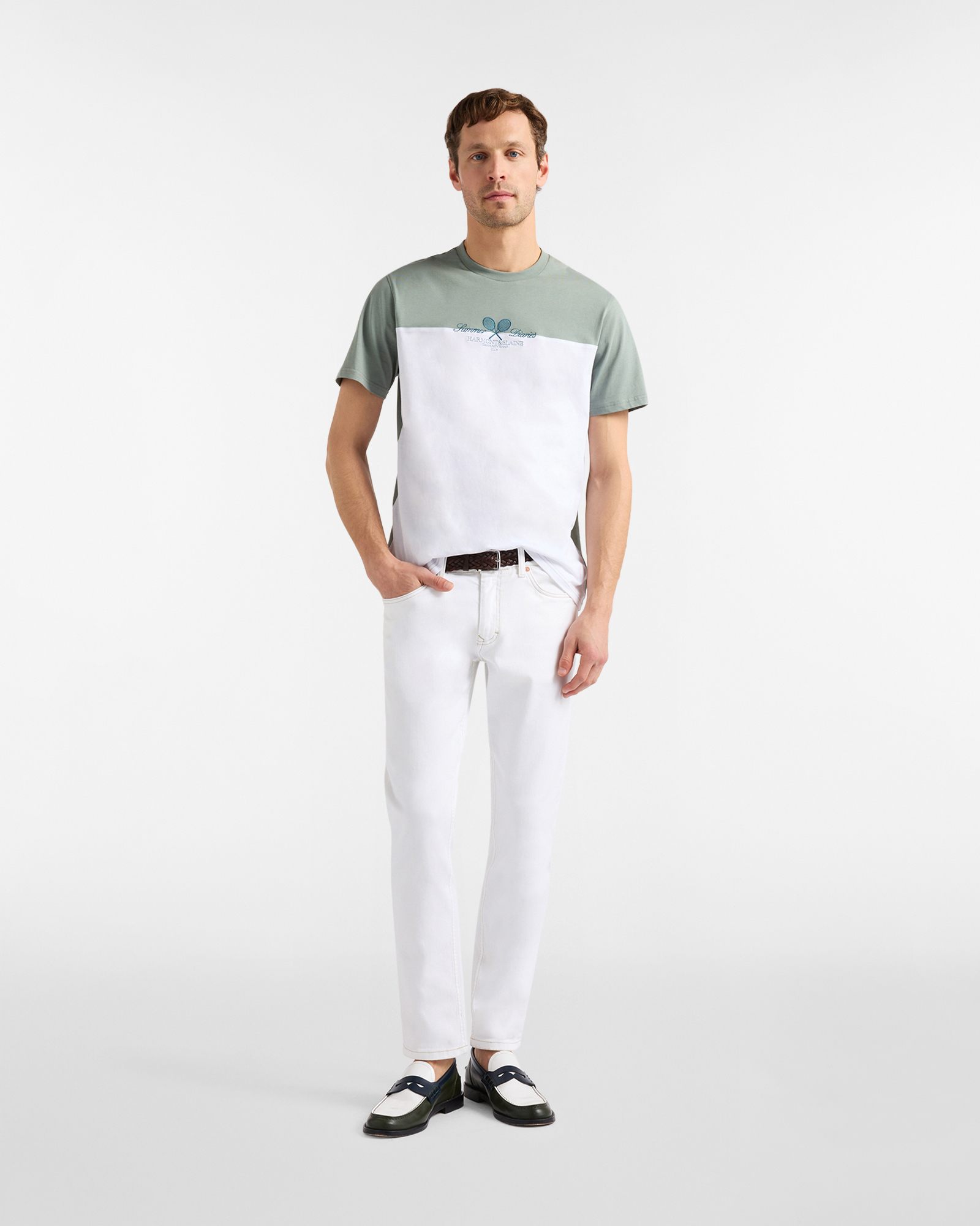 Camiseta bicolor de algod&oacute;n, Verde, large image number 3