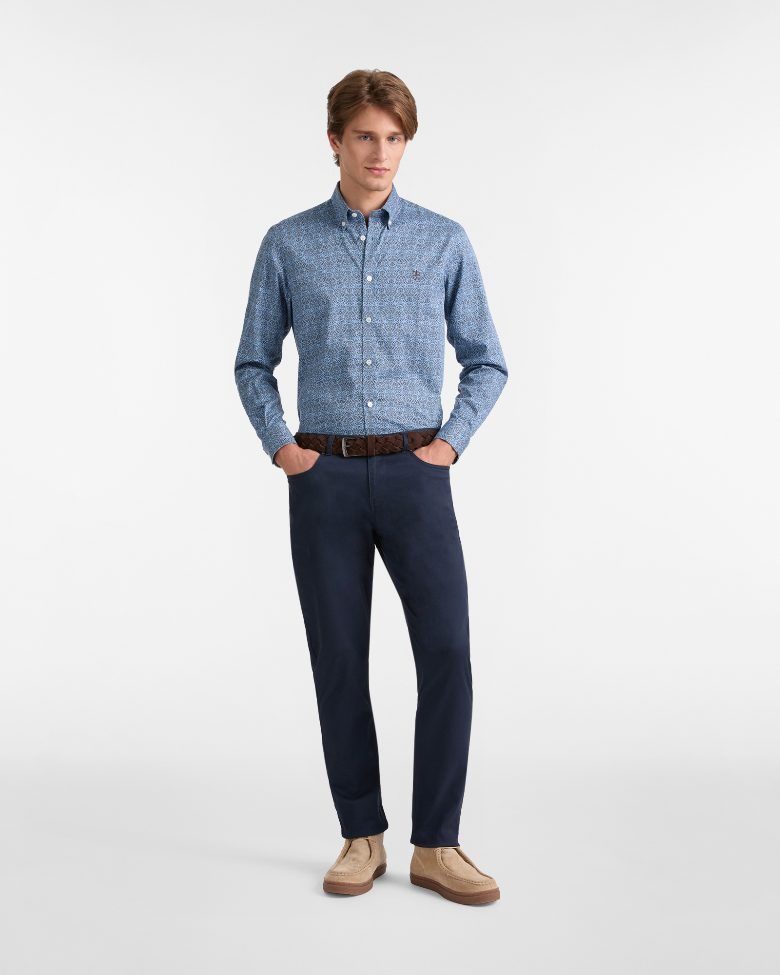 Pantaloni Cinque Tasche Narrow Fit, Blu Scuro, large image number 3