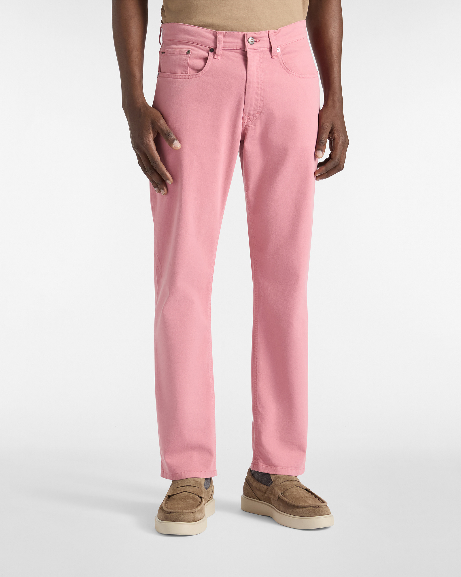 Regular Fit Gabardine Pants, Antique Pink, large