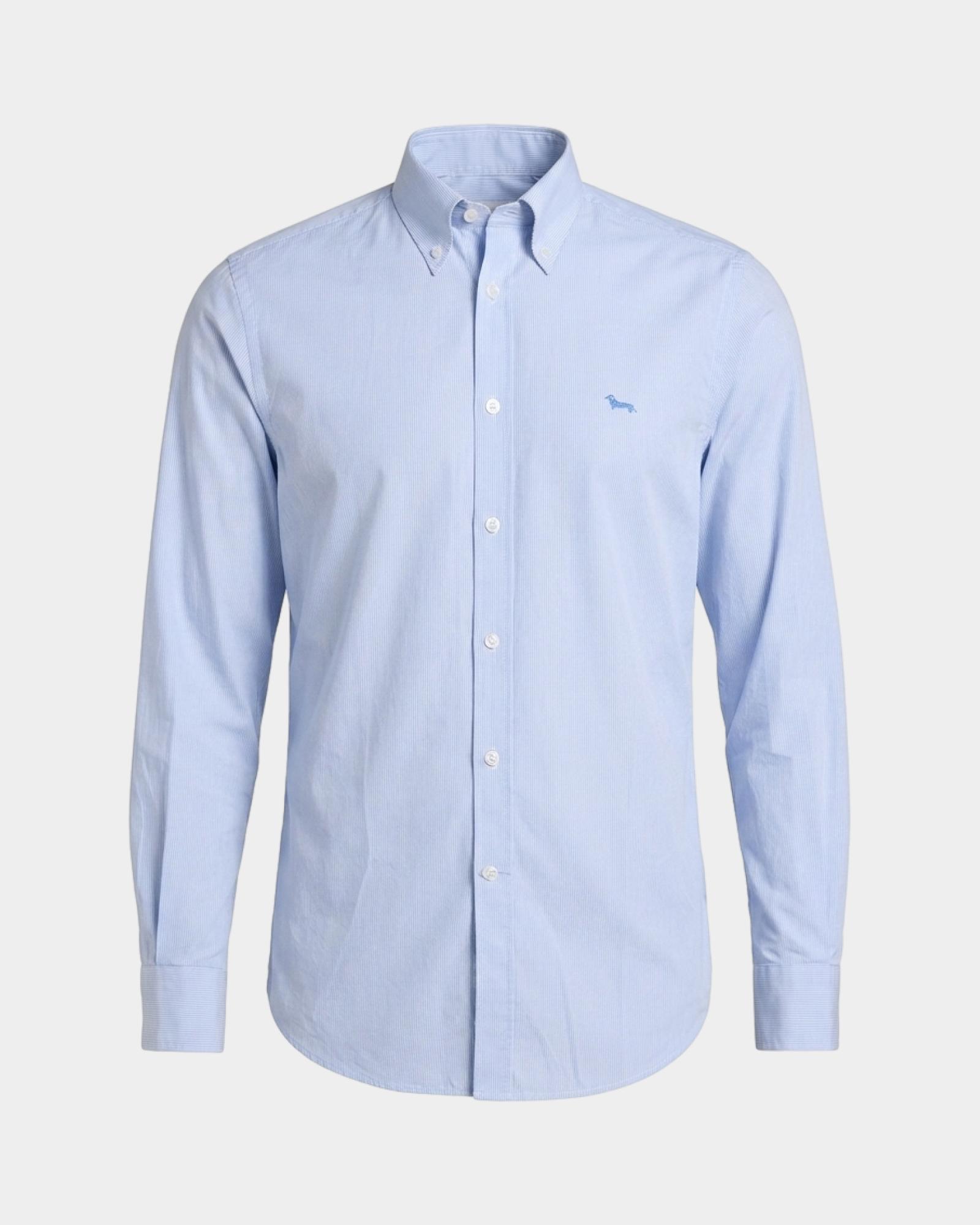 Camicia Uomo micro riga tinto filo Regular Fit, SKY, large