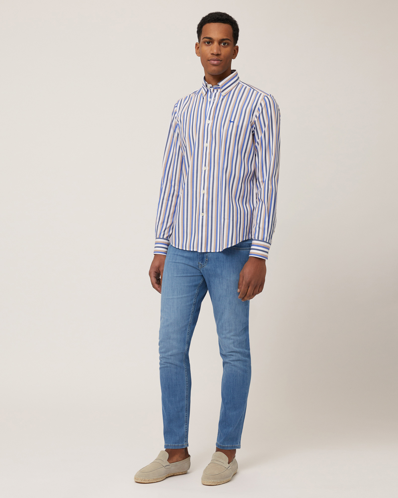 Multicolor Stripe Shirt, Beige, large image number 3