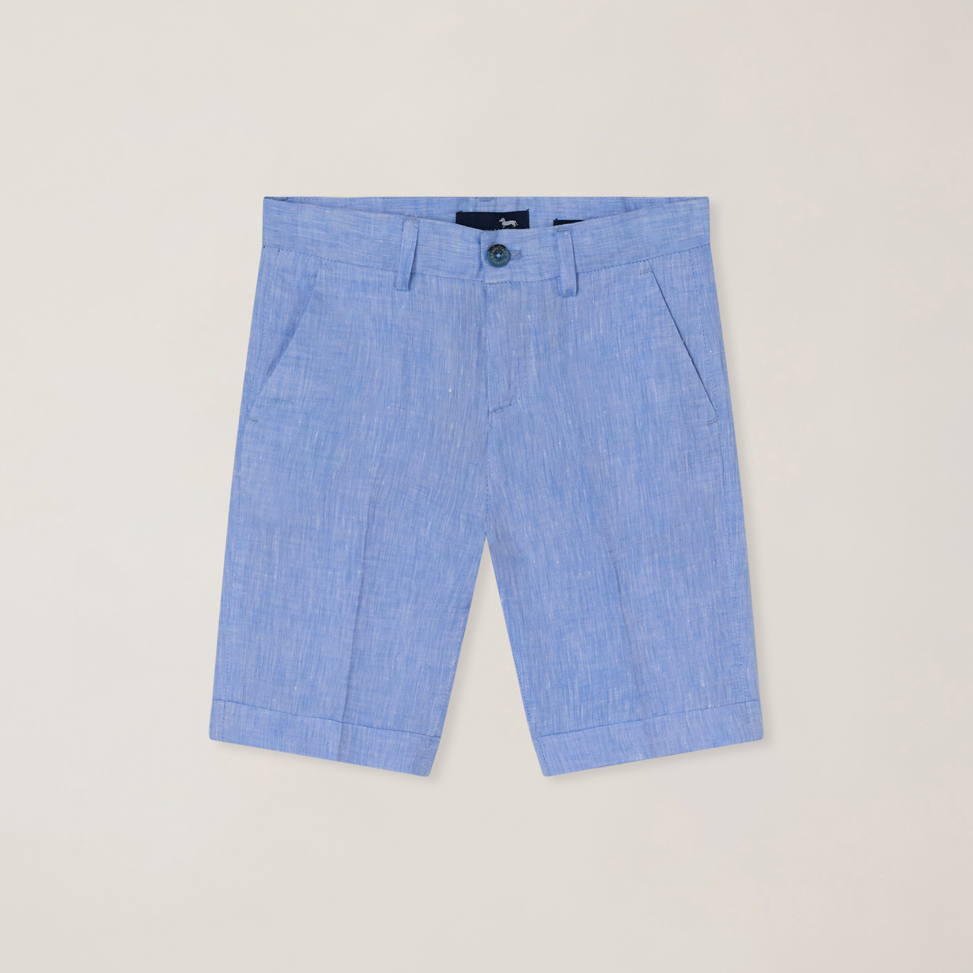 Bermudas de lino con bolsillo diagonal, Light Blue, large