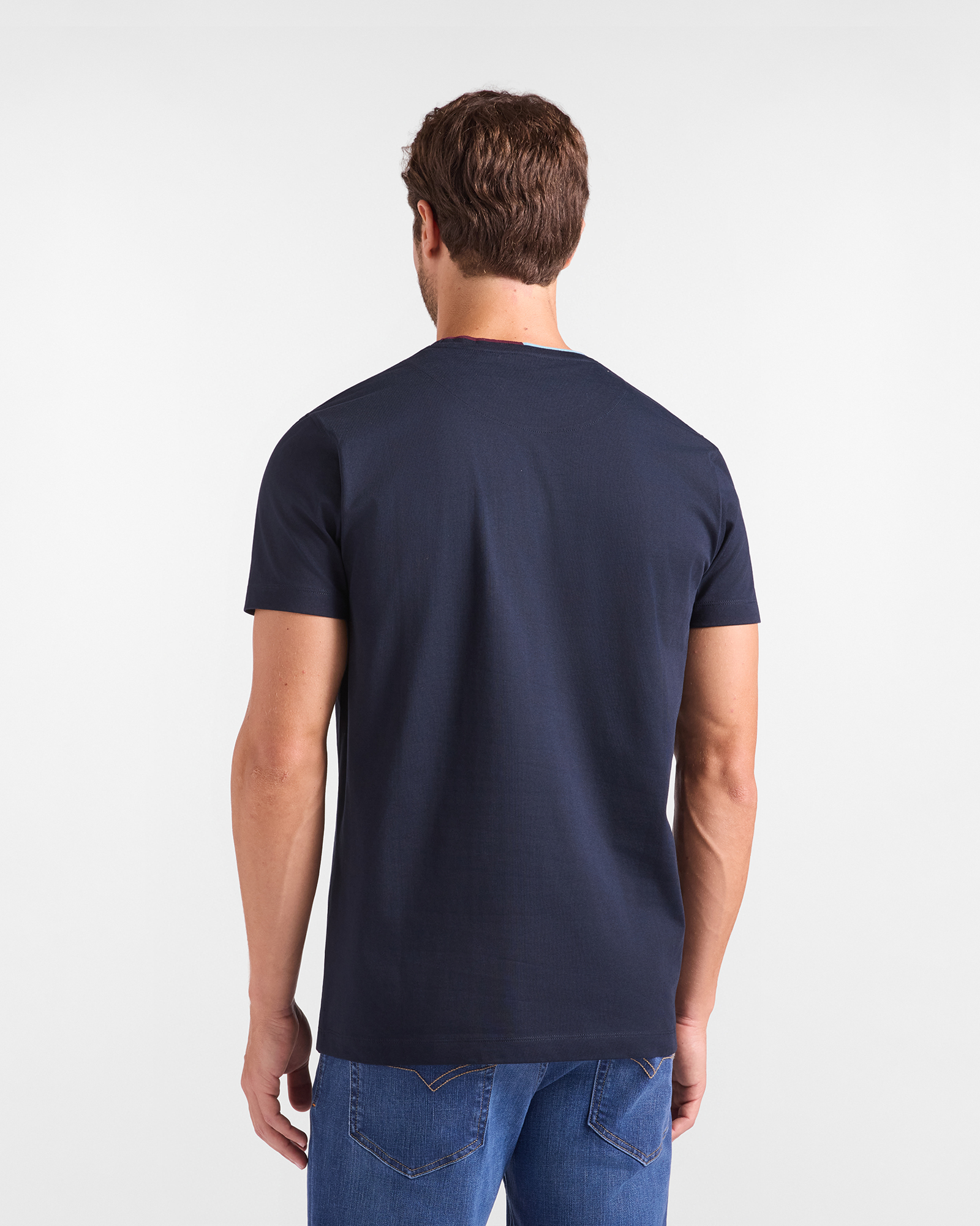T-shirt HBJ Uomo con Stampa Flock in Puro Cotone, BLU SCURO, large