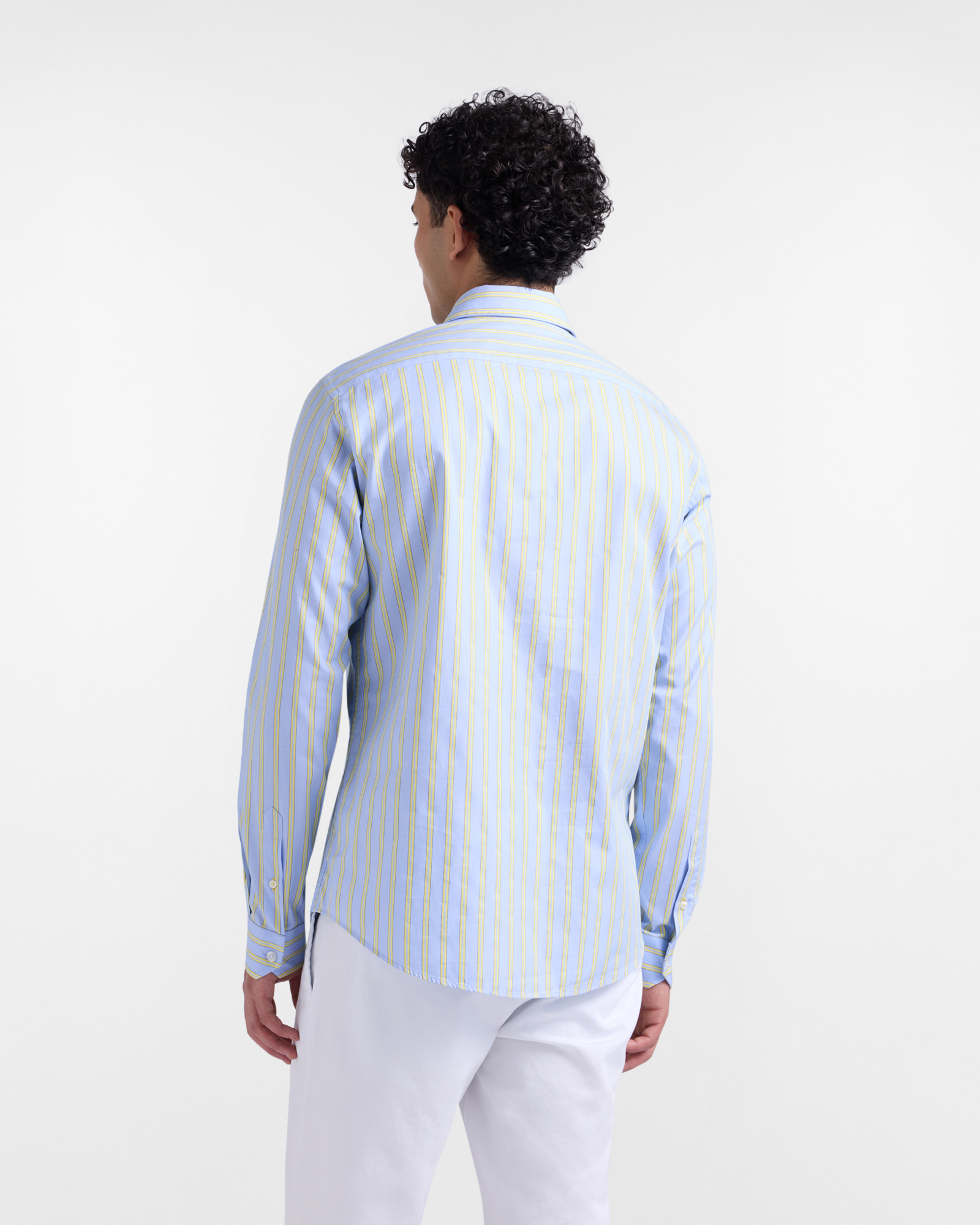 Narrow-fit striped shirt, Yellow, large image number 2