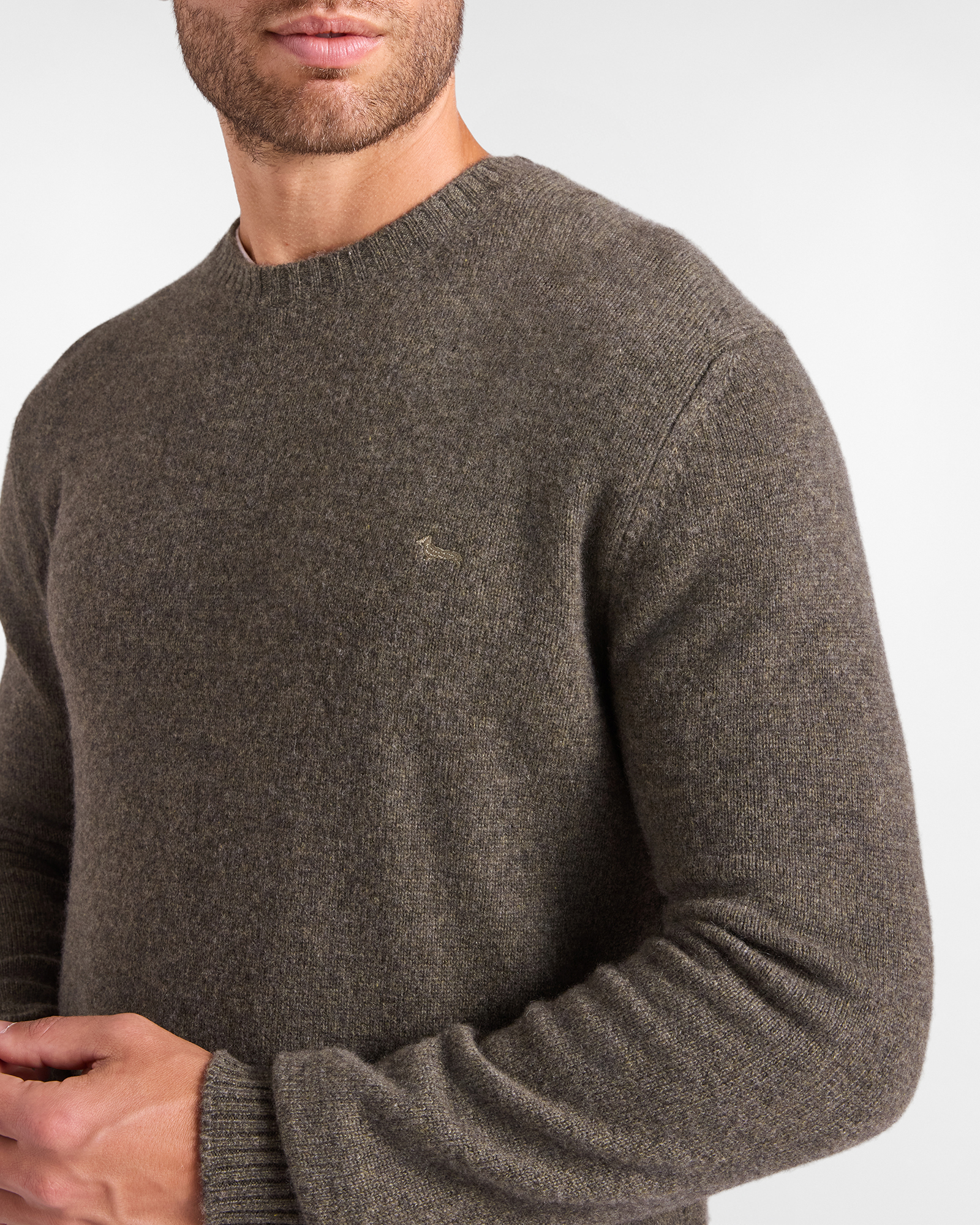 Men's Made in Italy sweater in 100% pure cashmere with regular fit, PETROLEUM GREEN, large