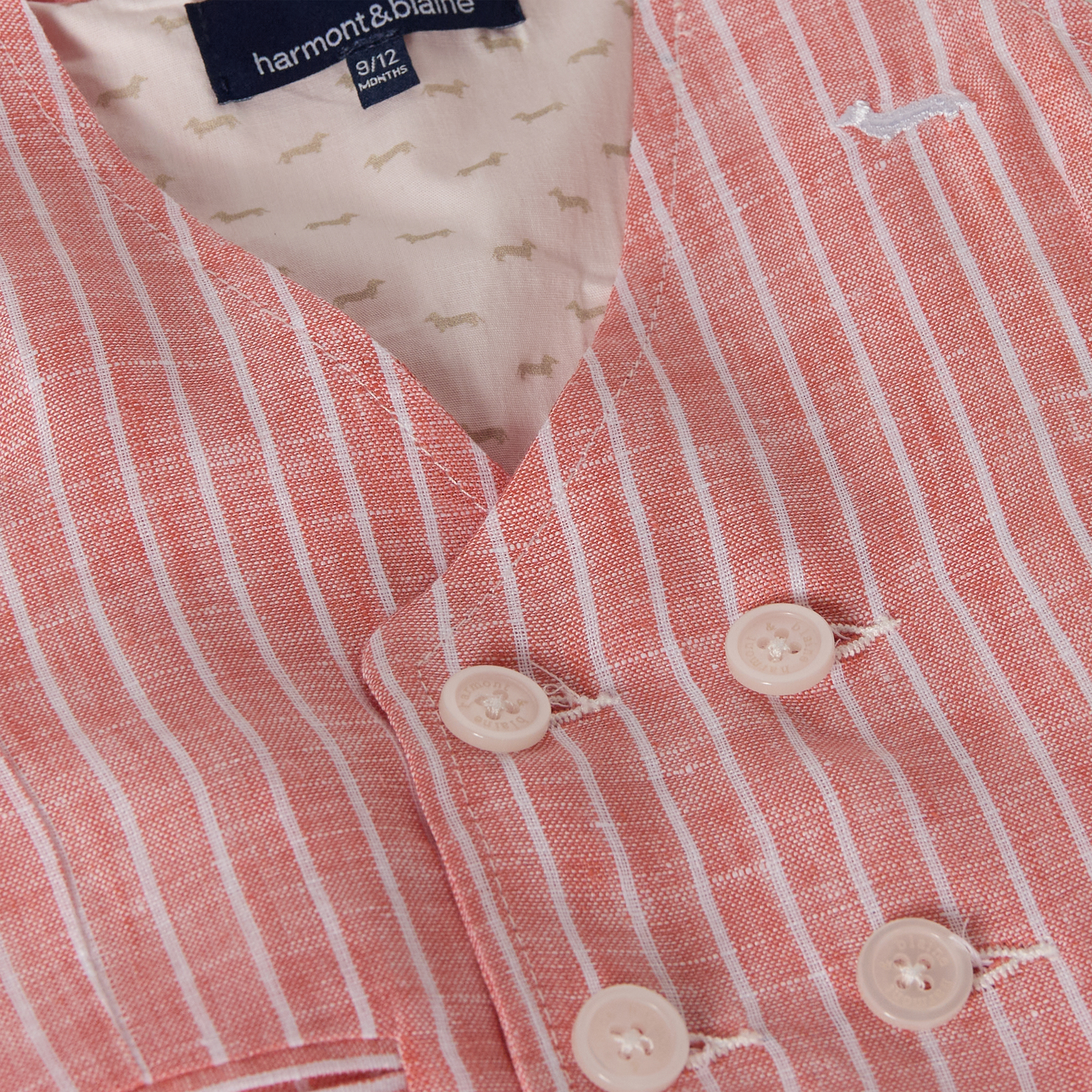 Striped linen gilet, Dark Pink, large image number 2