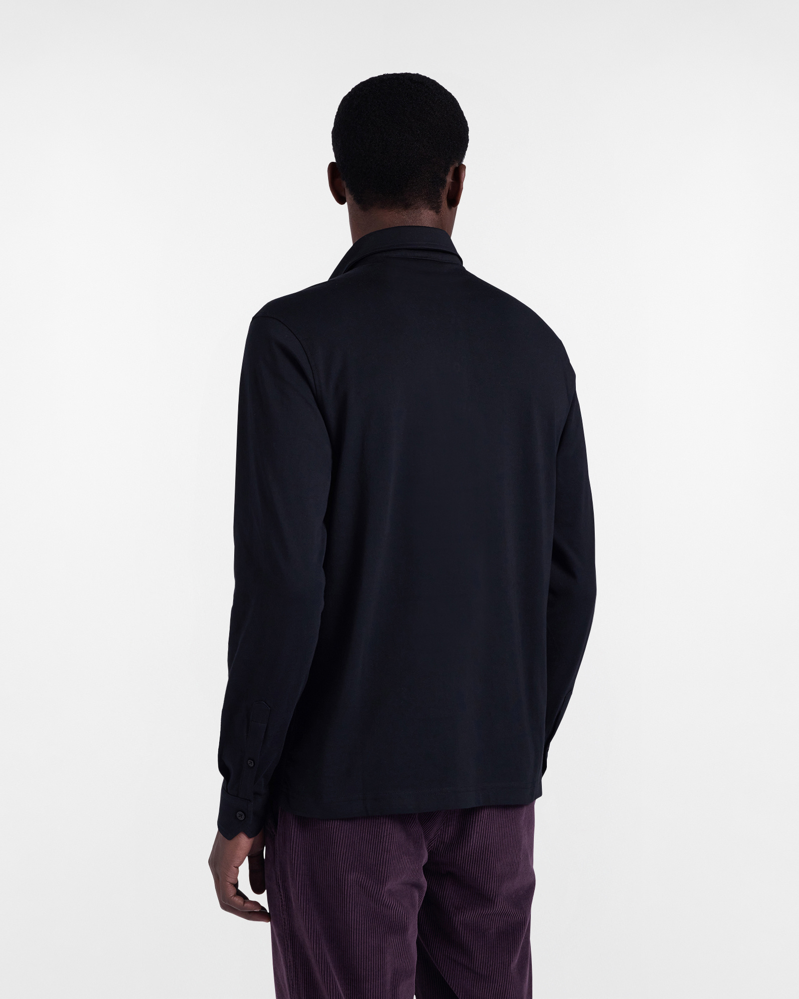 Regular Under-Jacket Polo Shirt, Black, large image number 1