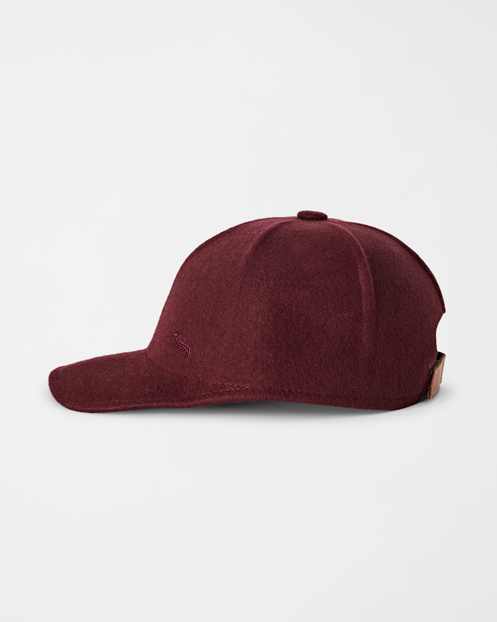 Men&rsquo;s baseball cap in pure wool with a felt-like finish and embroidery, DARK PURPLE, large