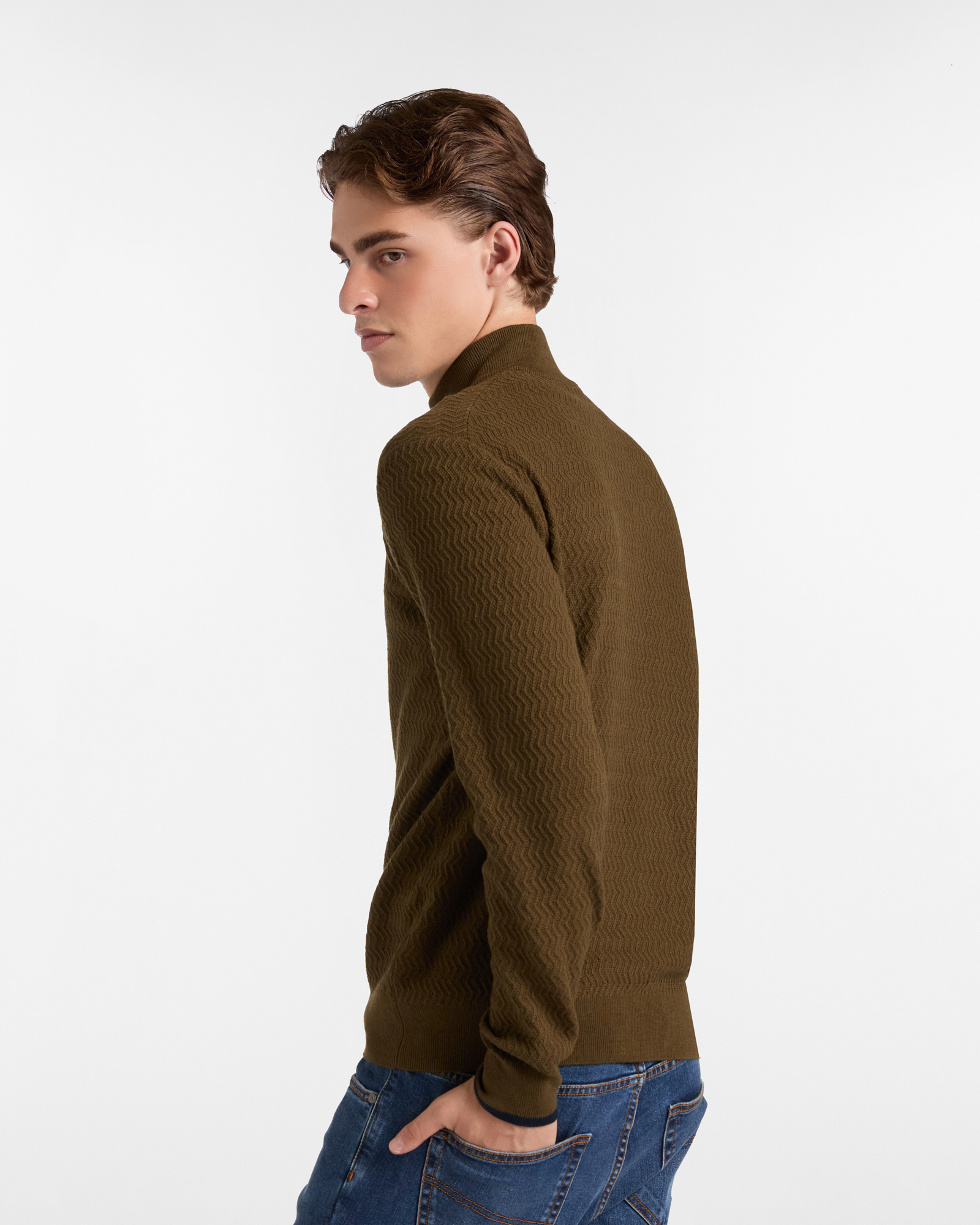 Pullover Half Zip con Tejido 3D