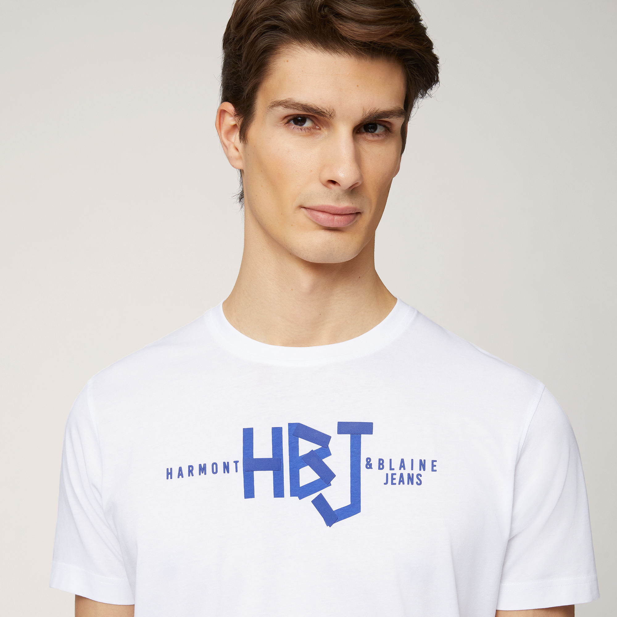 T-Shirt with Central Logo, White, large image number 2