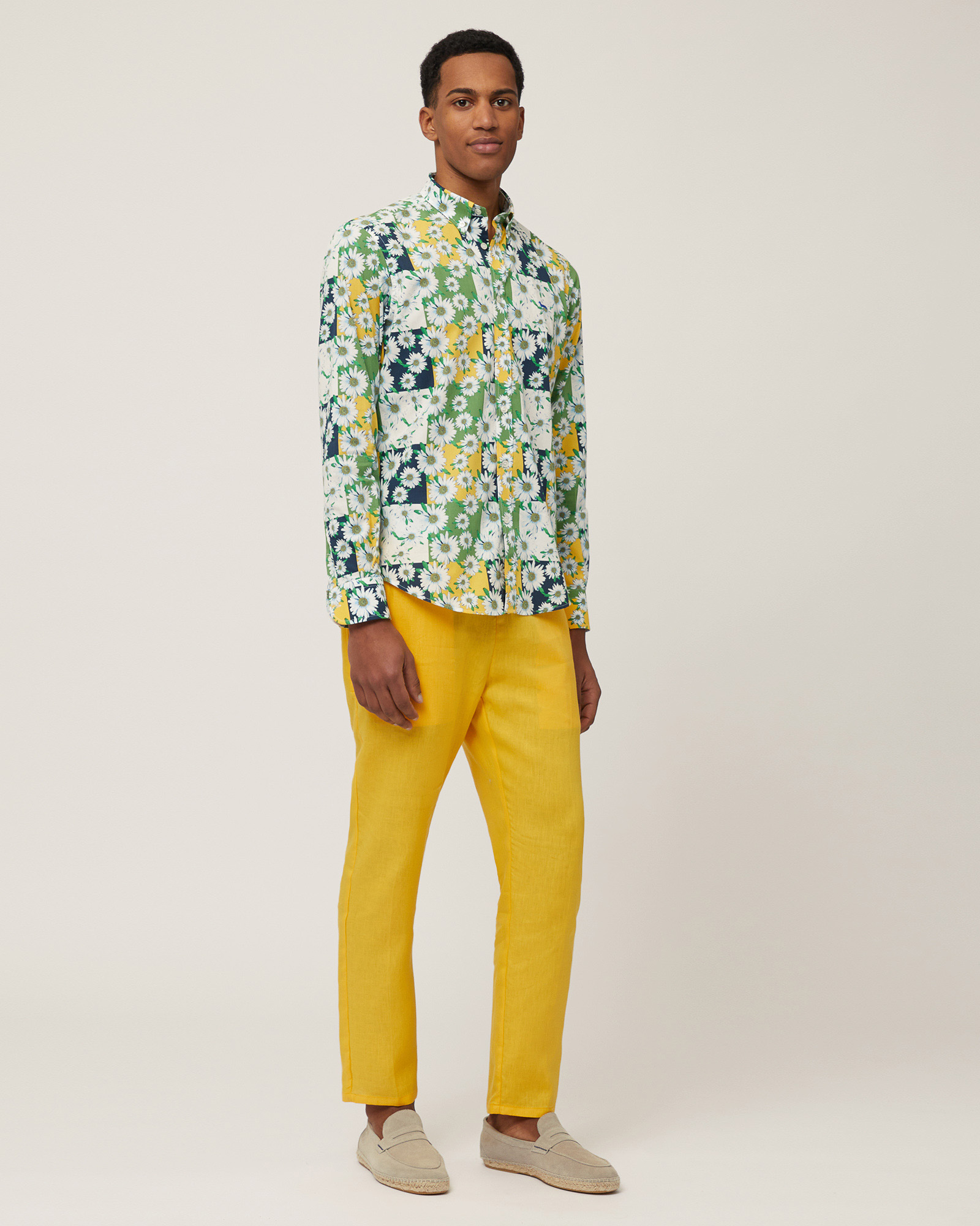 Camisa de cuadros y margaritas, Amarillo canario, large image number 3