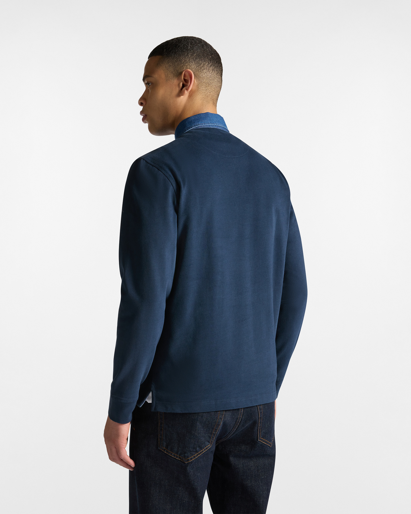 Vietri Polo Shirt with Denim Collar