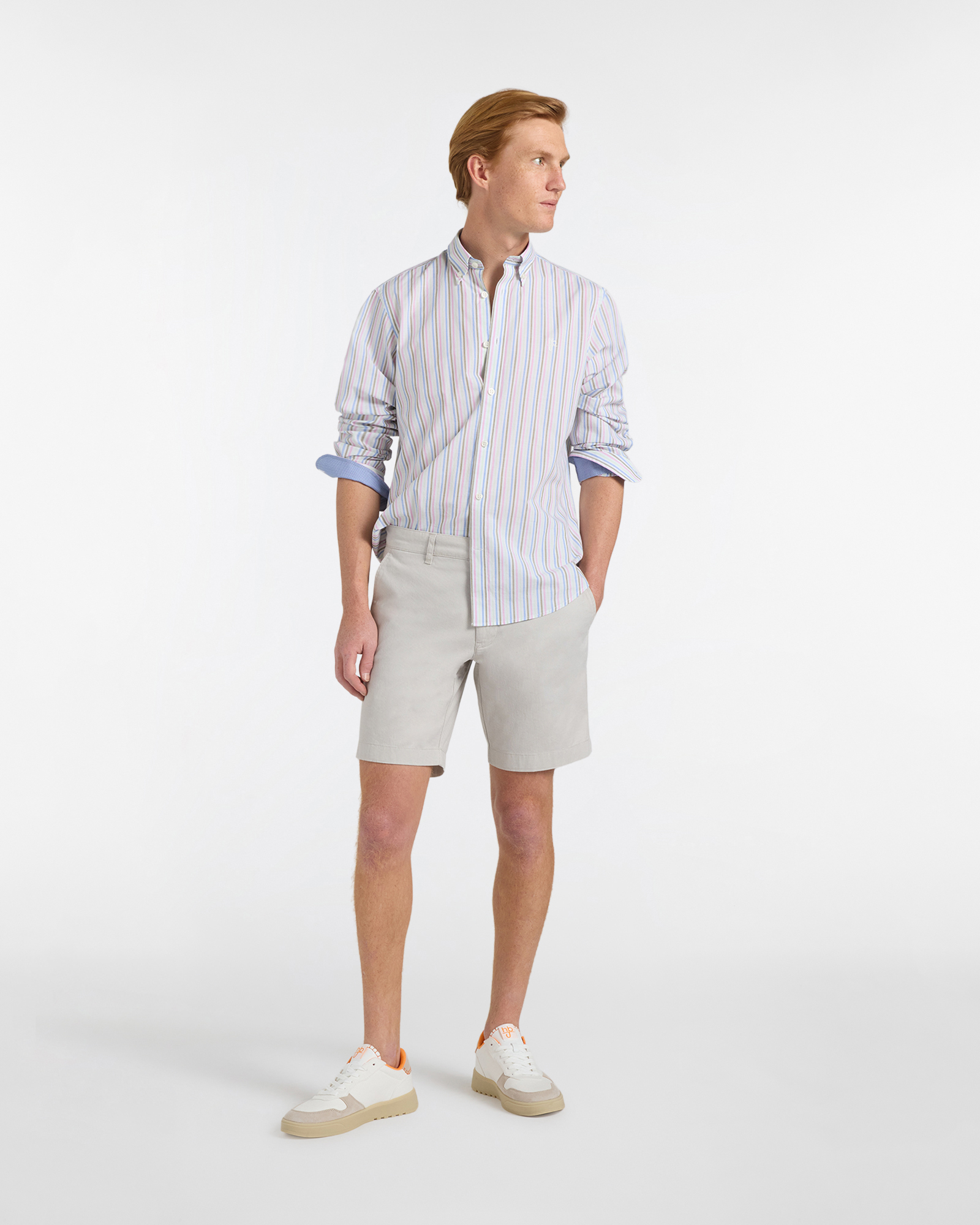 Camicia Uomo a Righe Regular Fit, Bianco, large image number 3