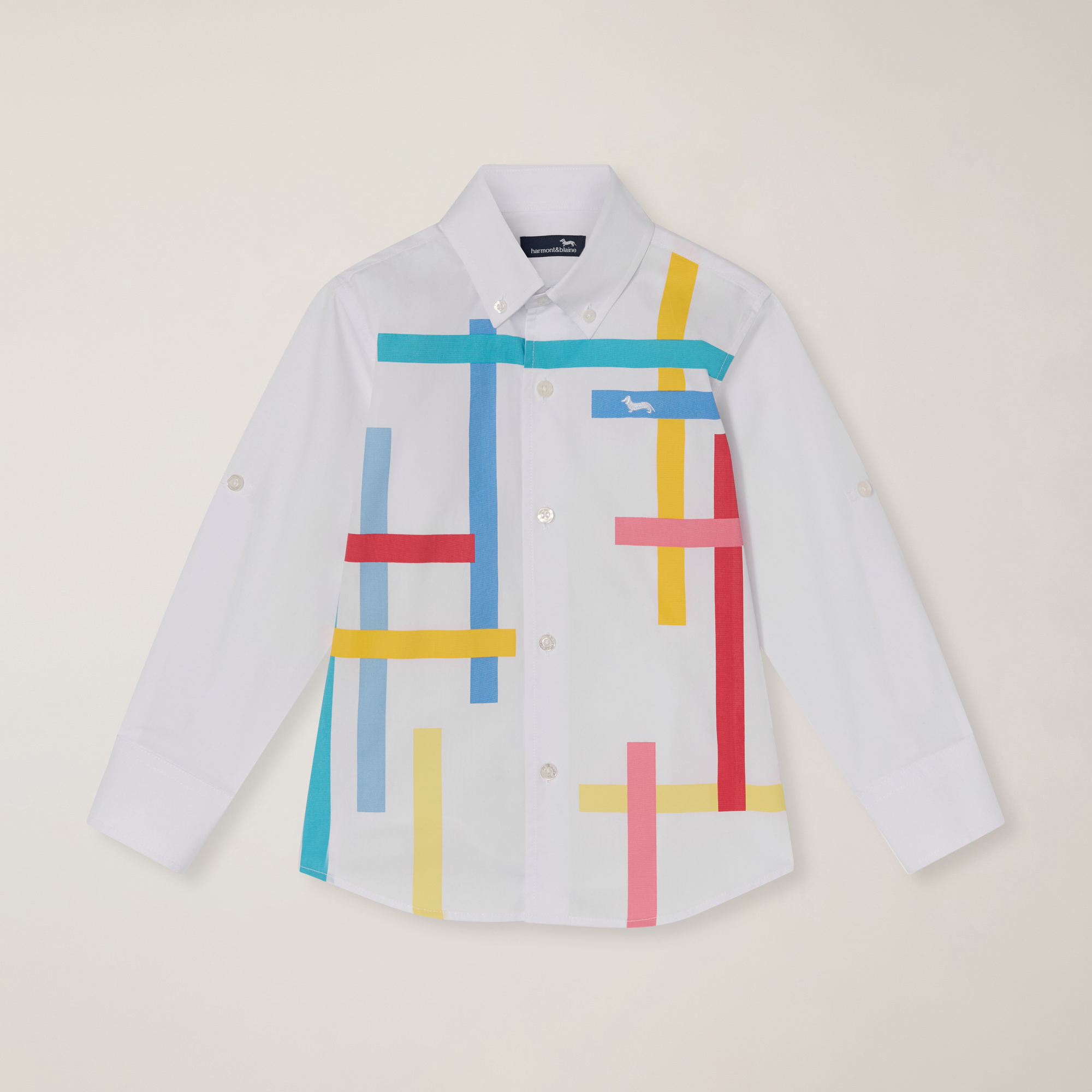 Camisa de algodón con estampado multicolor 