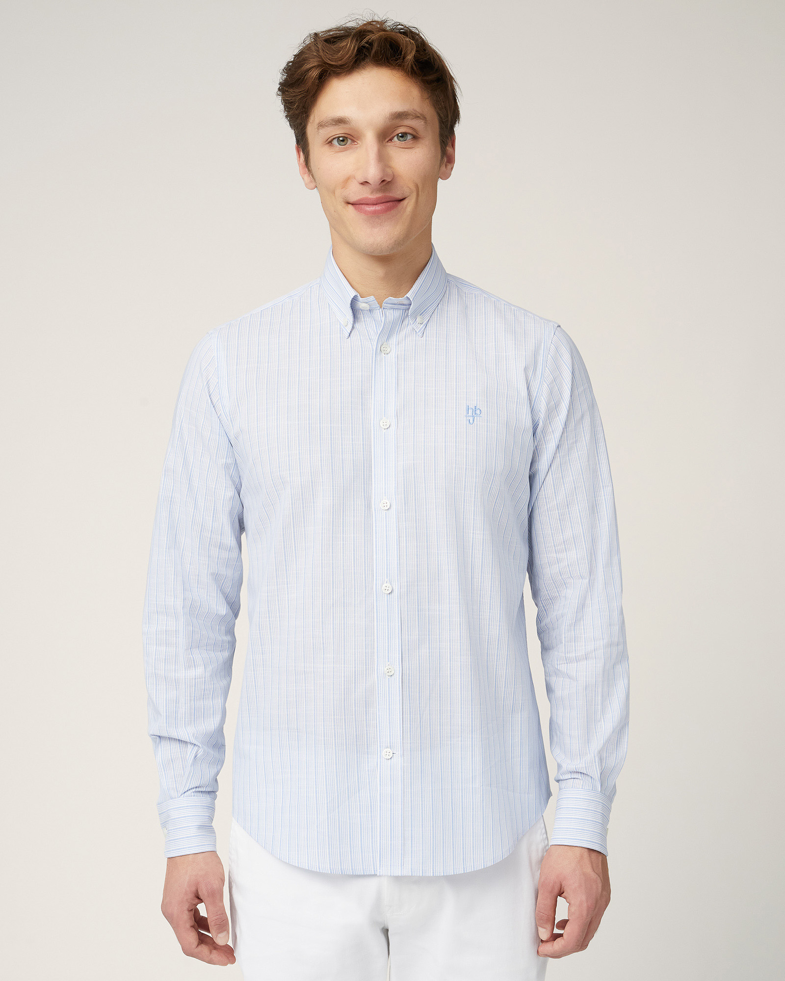 Shirt with button-down collar