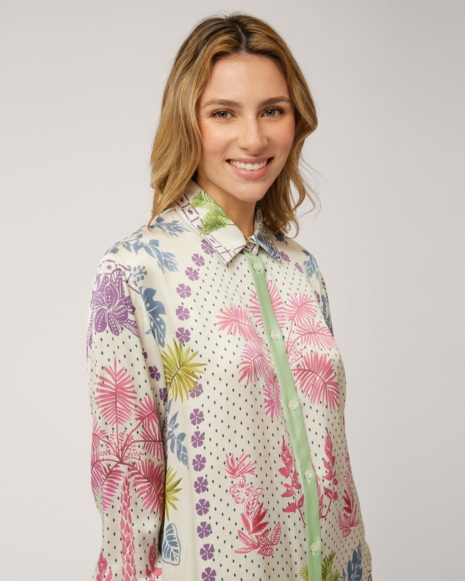Printed Oversized Shirt, Light Green, large image number 2