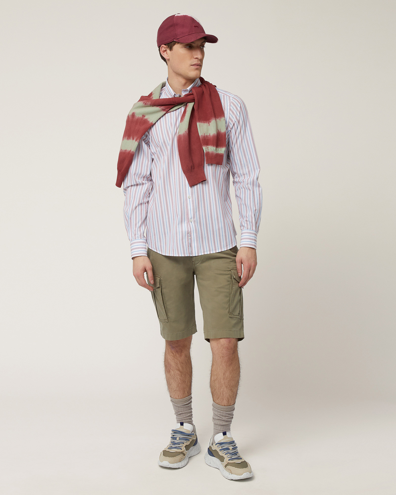 Camicia Regular A Righe, Rosso Intenso, large image number 3