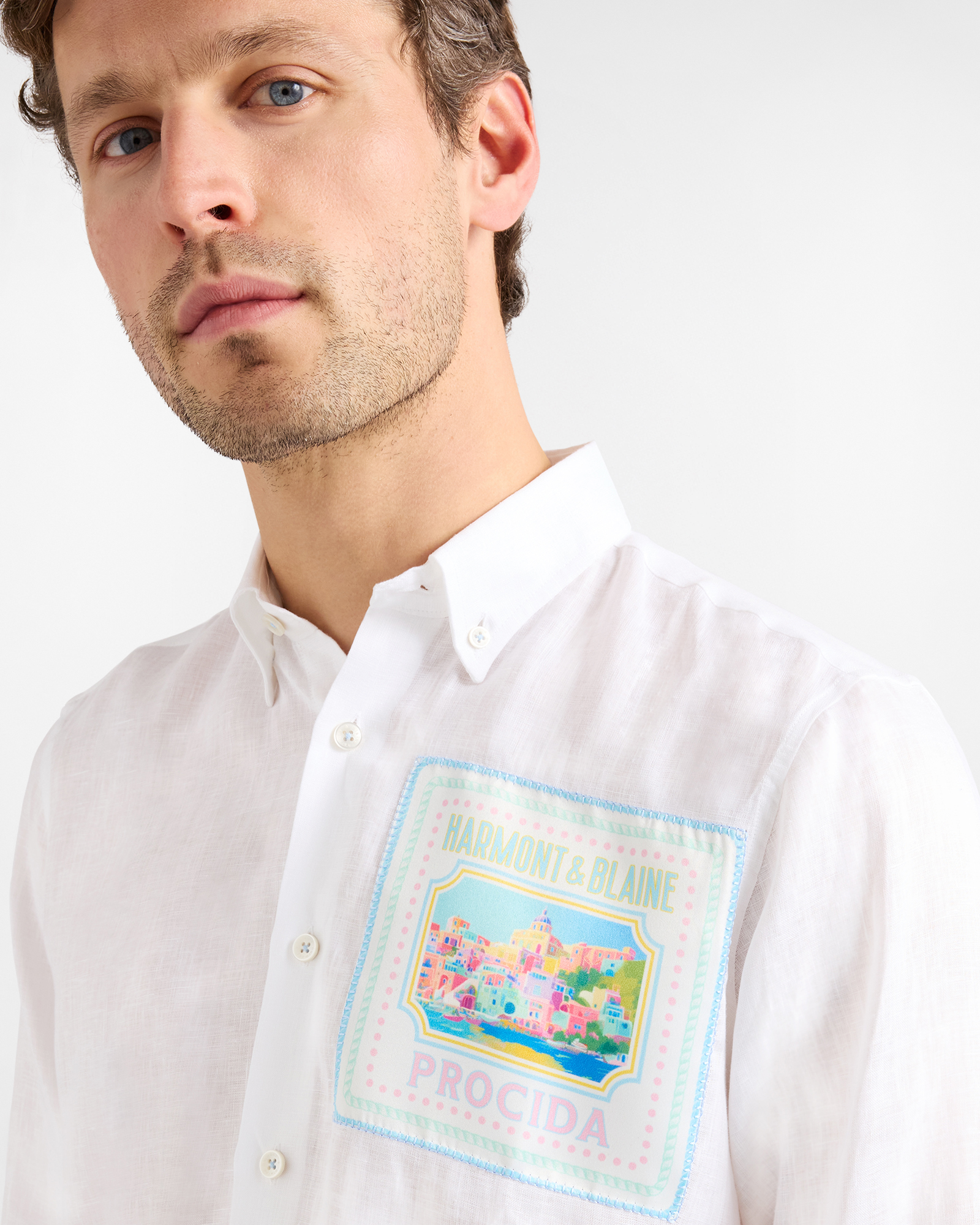 Postcard capsule linen shirt